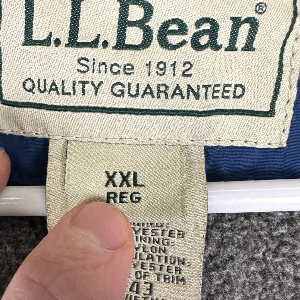 Vintage L.L. Bean Full Zip Jacket Mens 2XL Blue Nylon Fleece Lined Long Sleeve Pocket Size US XXL / EU 58 / 5 - 6 Thumbnail