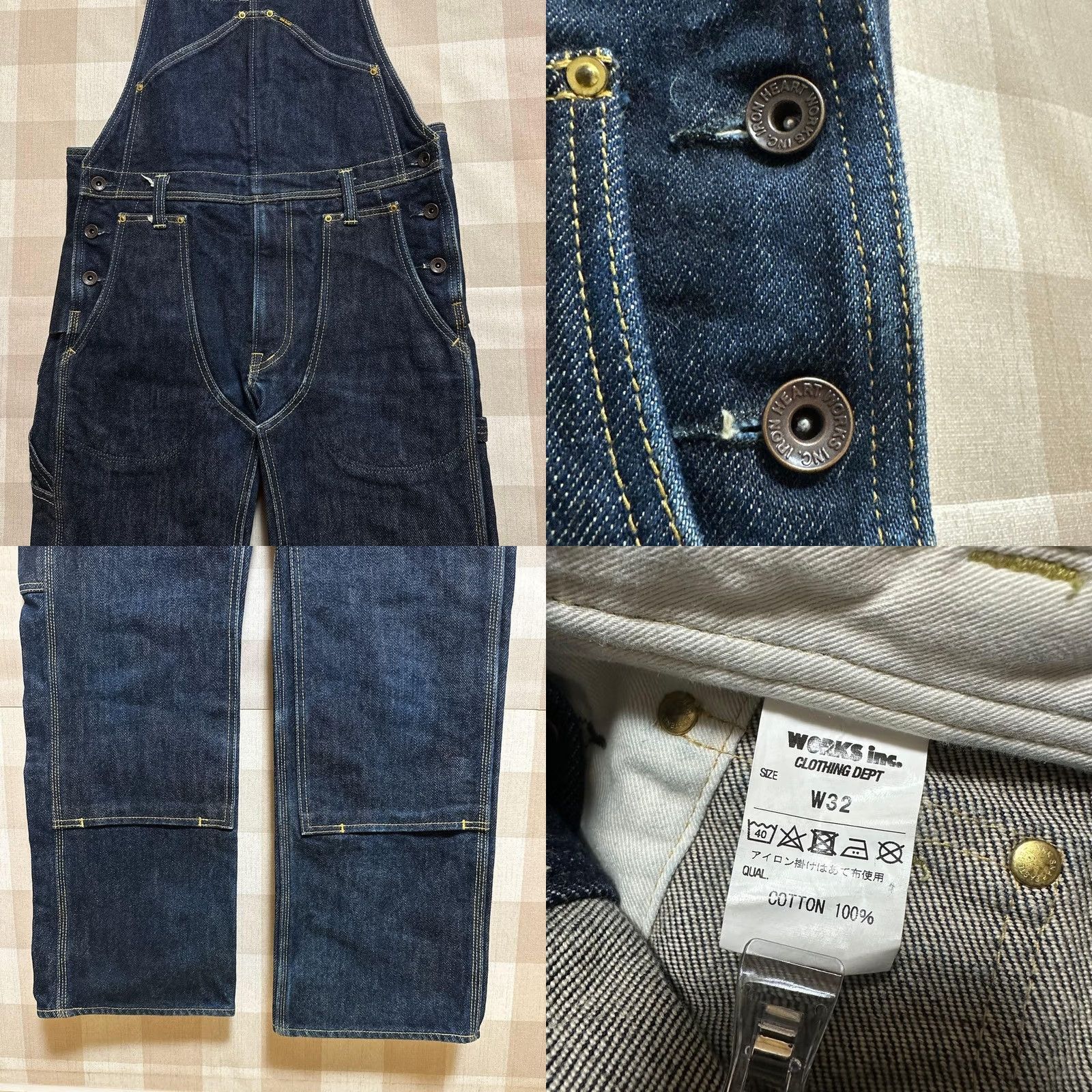 Iron Heart Iron Heart Overalls Mens M 21oz Double Knee Denim 805 Size US 31 - 8 Thumbnail
