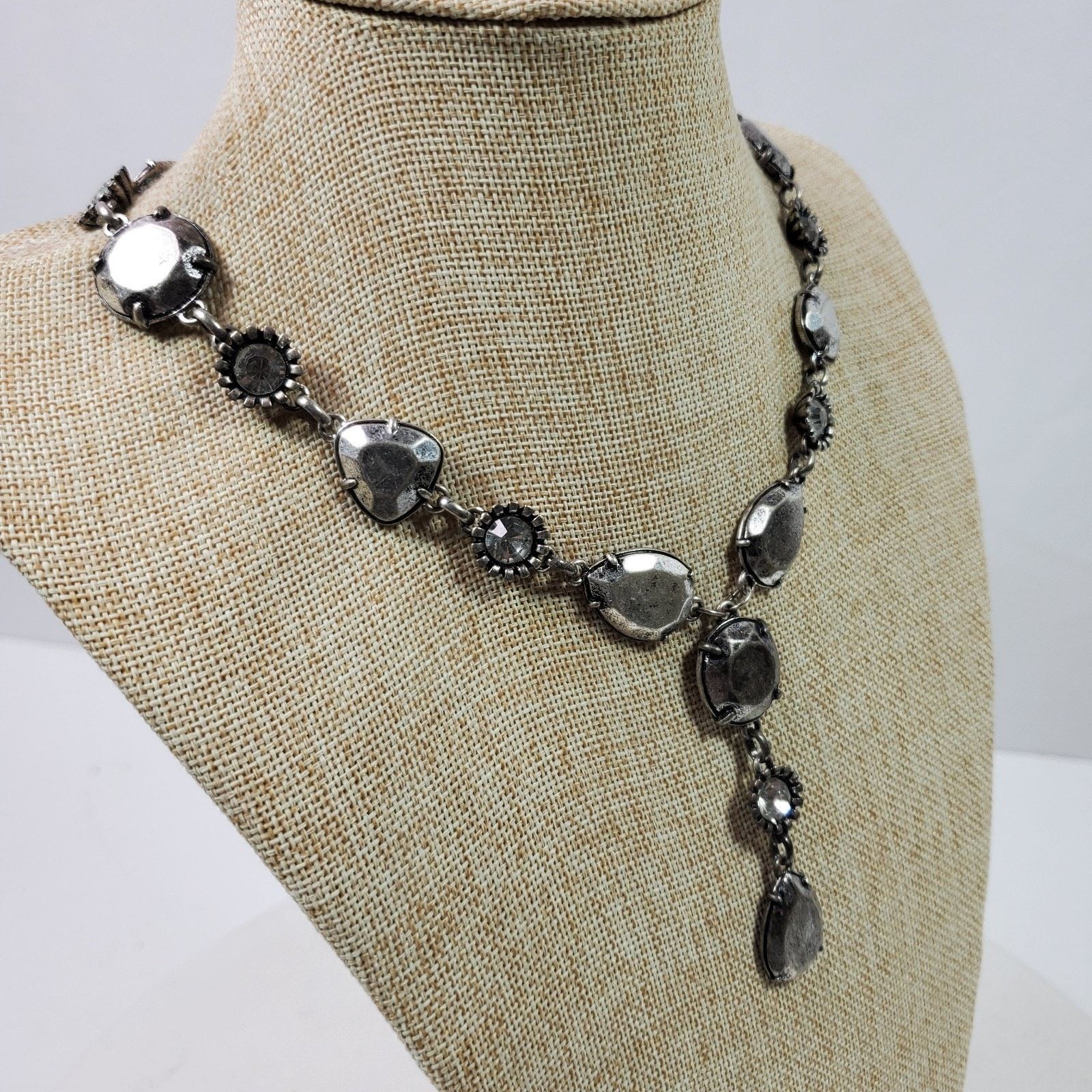The Unbranded Brand Spring Street BOHO Necklace 19" Silver Tone Metal Distressed Size ONE SIZE - 2 Thumbnail