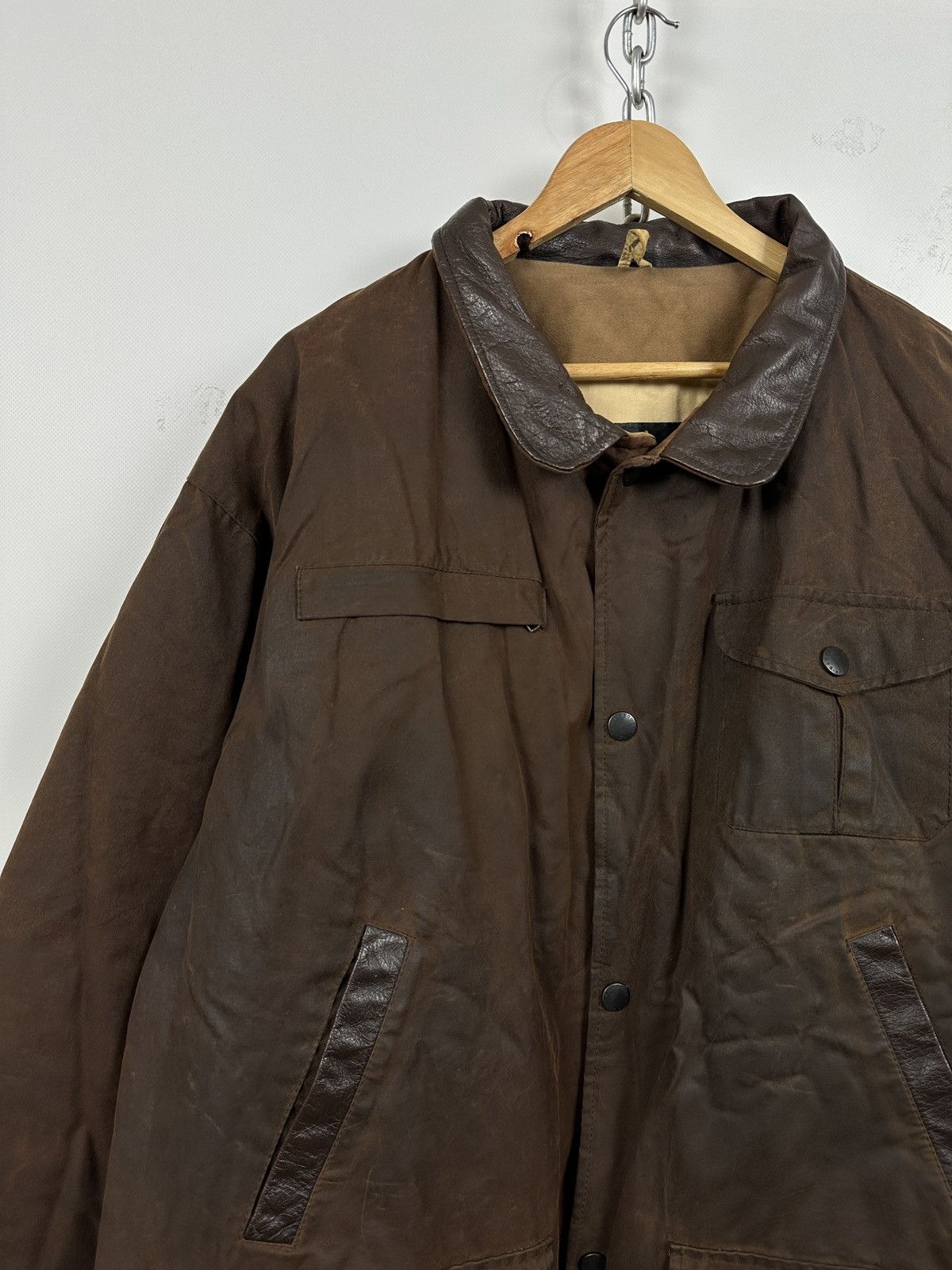Barbour Vintage Barbour Bushman Brown Waxed Heavy Coat Jacket Size US XL / EU 56 / 4 - 6 Thumbnail