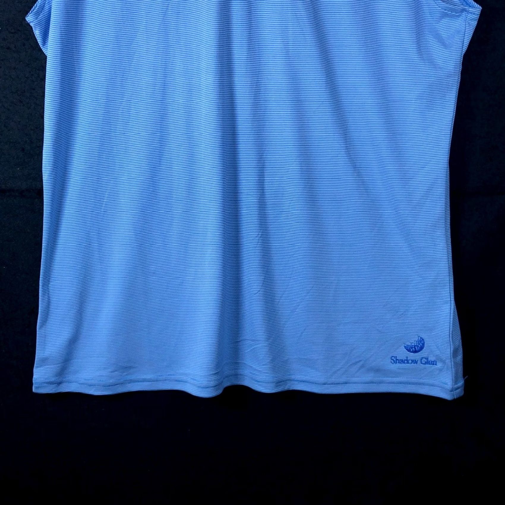 Footjoy FootJoy Women's Shirt Blue Striped V Neck Golf Polo Sleeveless Athletic Large Size L / US 10 / IT 46 - 3 Thumbnail