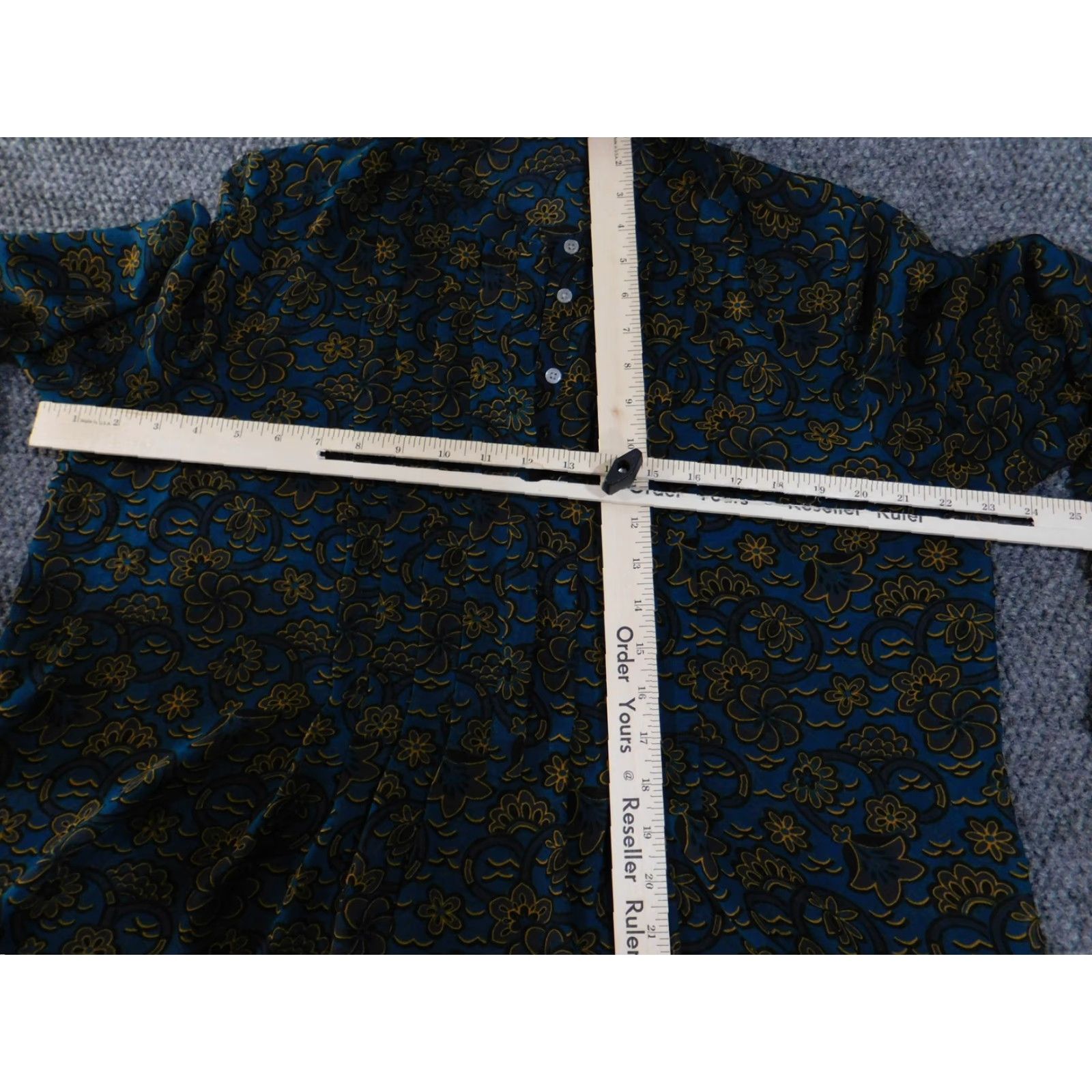 Loft VINTAGE LOFT Blouse Womens Large Blue Floral Long Sleeve Button Front sheer Top Size L / US 10 / IT 46 - 5 Thumbnail