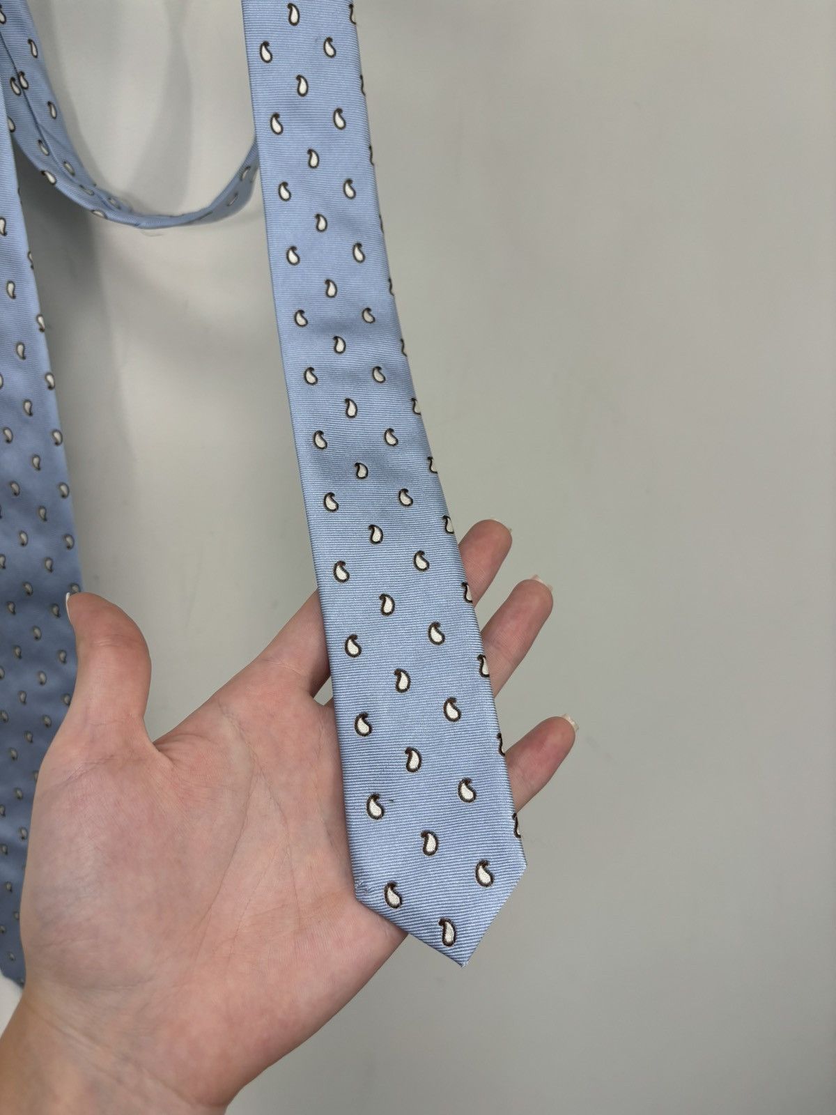 Pal Zileri Pal Zileri Minimal Paisley Teardrop Shape Pattern Silk Tie Size ONE SIZE - 7 Thumbnail