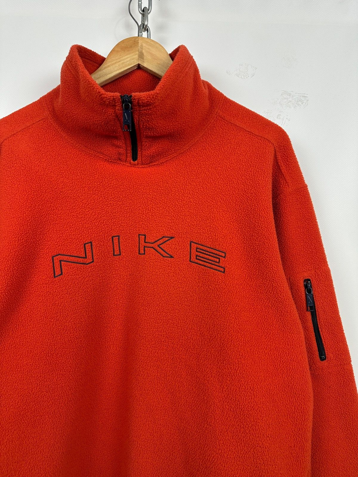 Nike 90s Vintage Nike Center Big Logo Fleece Half Neck Jacket Size US S / EU 44-46 / 1 - 7 Thumbnail
