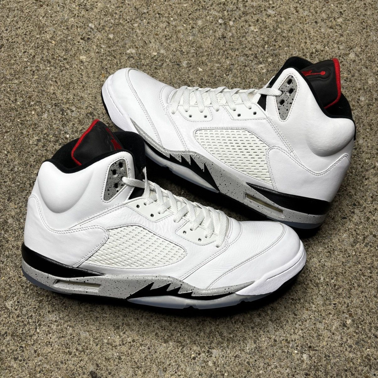 Jordan Brand Size 17-Jordan 5 White Cement 2017 Lightly Worn No Box not15 Size US 15 / EU 48 - 11 Thumbnail
