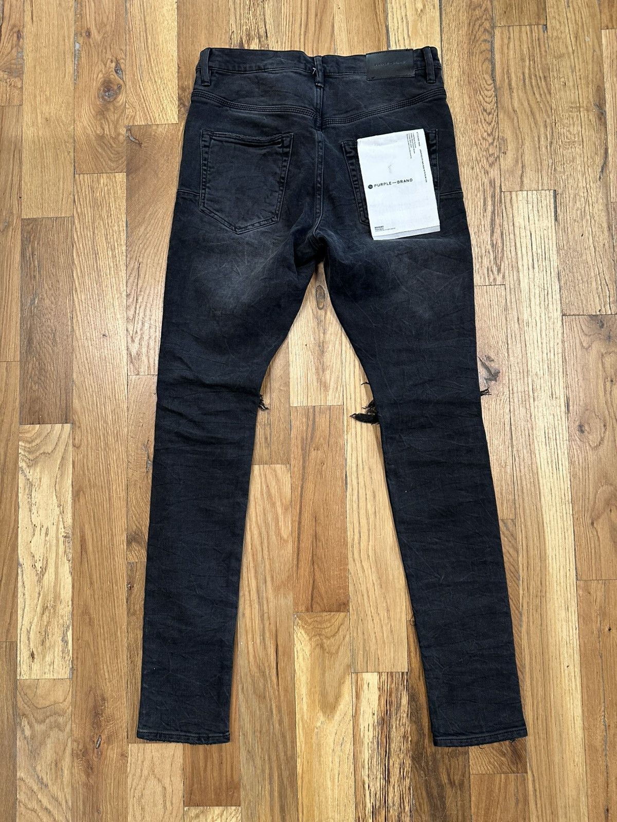 Purple Brand Purple Brand Knee Hole Faded Black Denim Jeans Size 28 Size US 28 / EU 44 - 2 Thumbnail