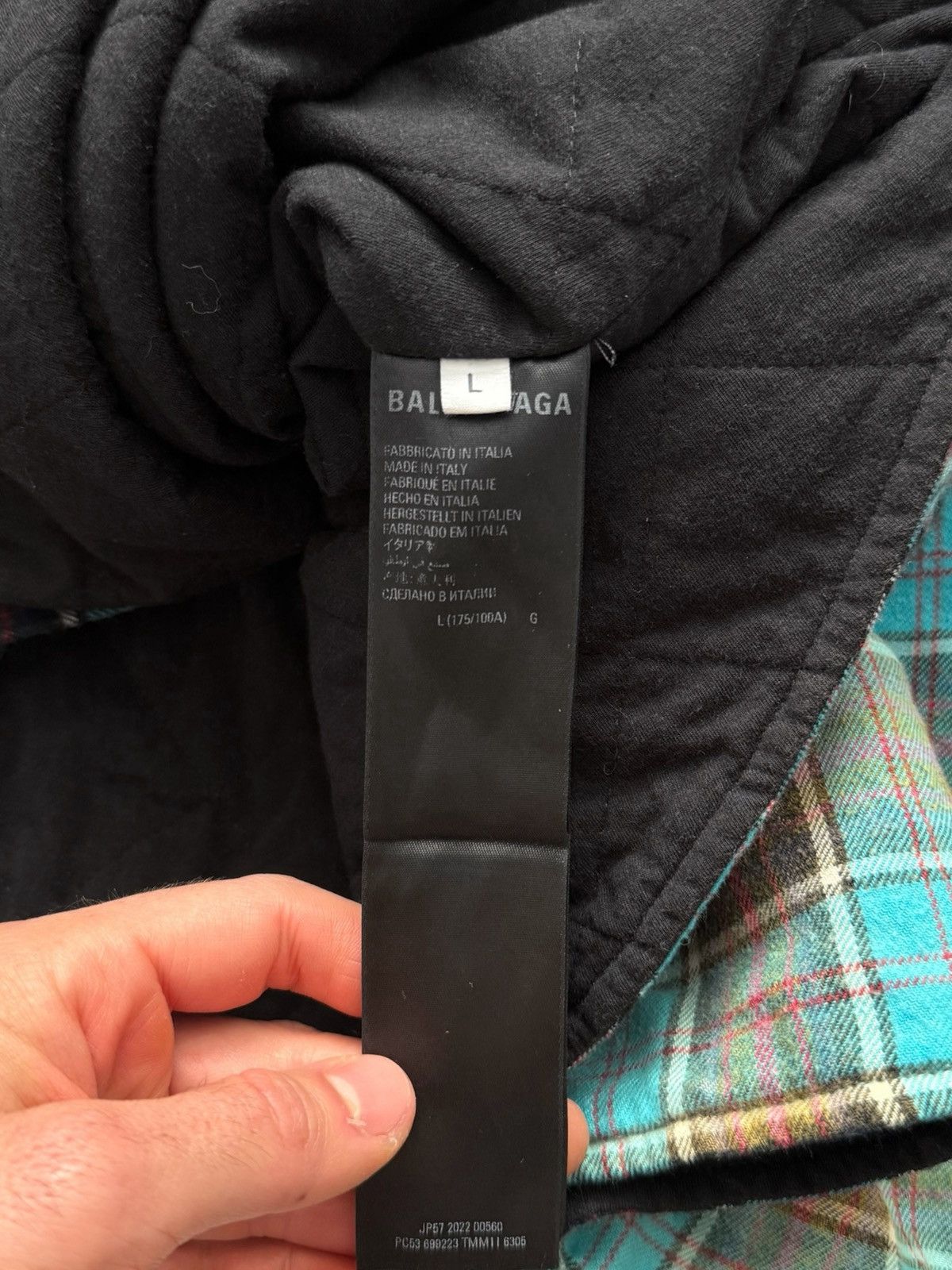 Balenciaga Bleach Oversized Hooded Flannel Blue Size US L / EU 52-54 / 3 - 7 Thumbnail