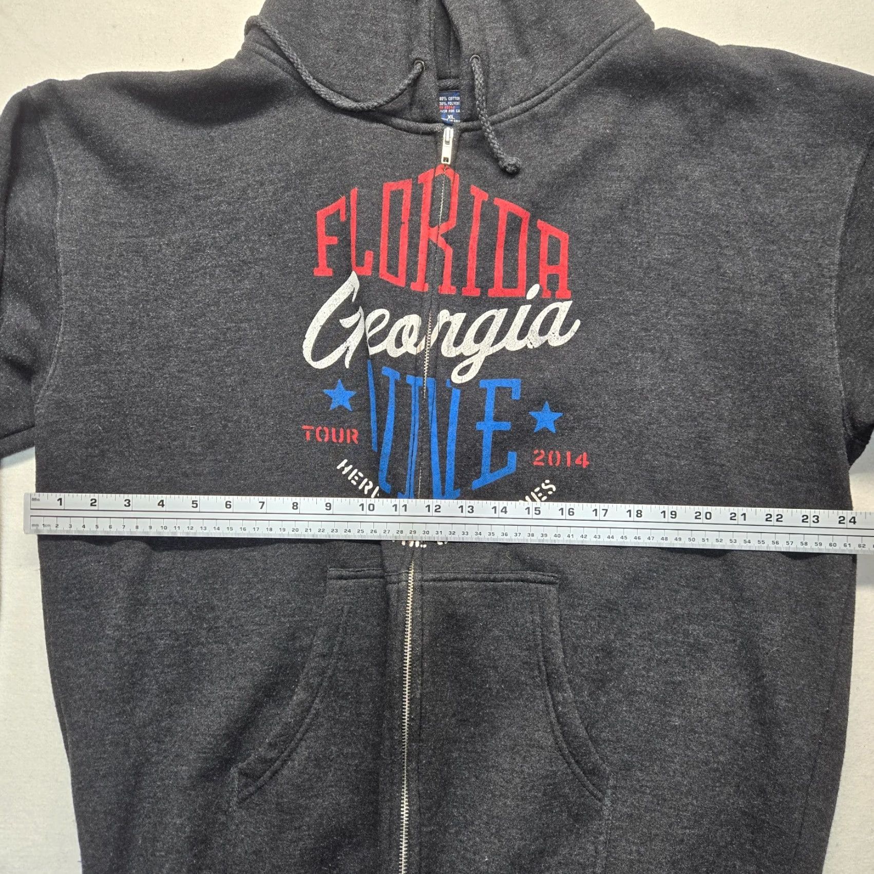 Vintage Florida Georgia Line Hoodie Zip Front Charcoal Adult XL Size US XL / EU 56 / 4 - 5 Thumbnail