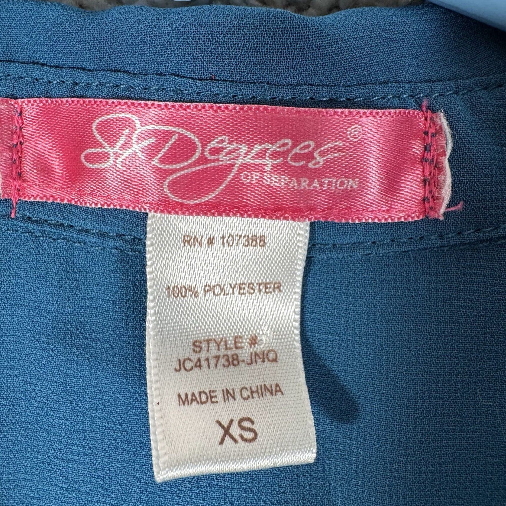Vintage Six Degrees of Separation Top Blouse XS Sleeveless Lightweight Casual Summer Classic Blue Womens Size XS / US 0-2 / IT 36-38 - 5 Thumbnail