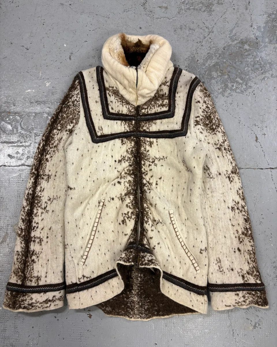 Roberto Cavalli FW1999 Roberto Cavalli Cow Print Fur Wool Jacket Size US L / EU 52-54 / 3 - 1 Thumbnail