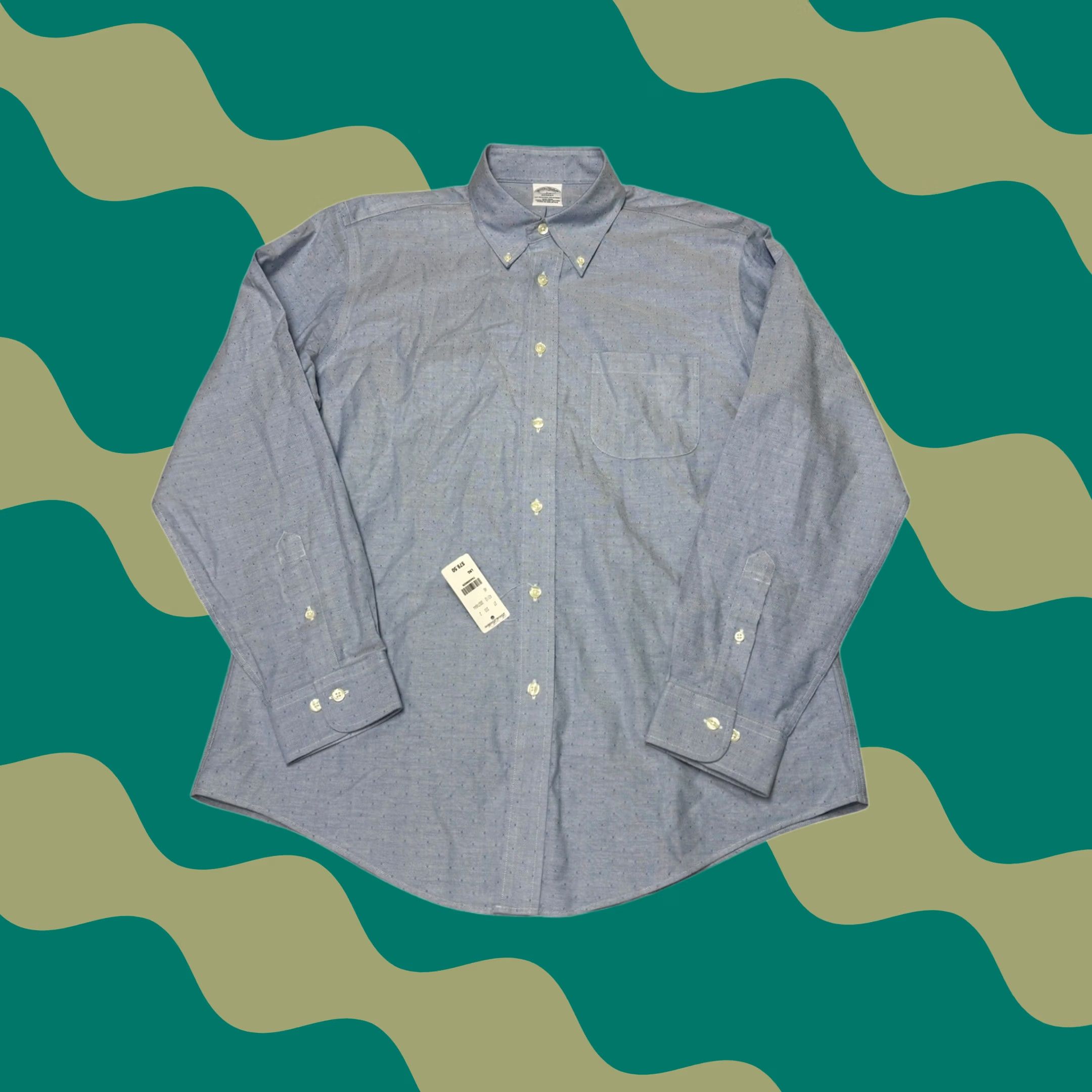 Brooks Brothers VINTAGE Brooks Brothers 1818 Regent Fit Non-Iron Supima Cotton Shirt Micro Mens L Blue Polka Dot Size US L / EU 52-54 / 3 - 1 Thumbnail