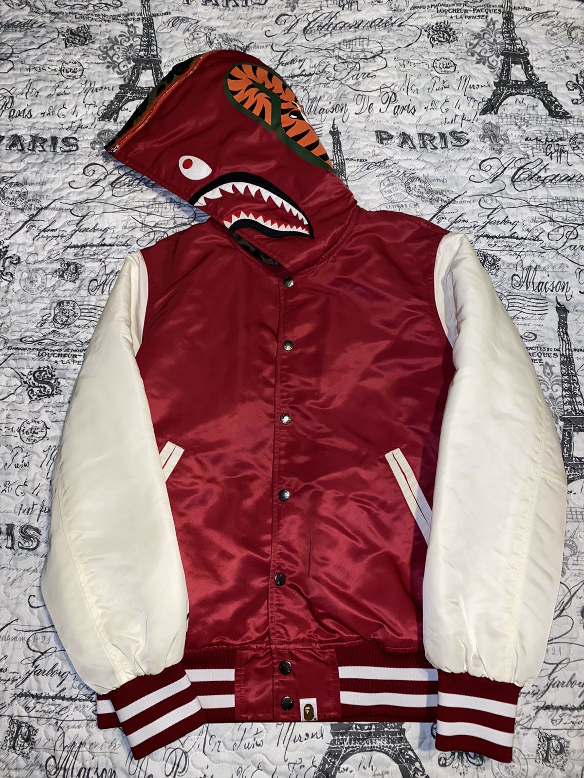 Bape BAPE SHARK NYLON VARSITY JACKET Size US L / EU 52-54 / 3 - 2 Thumbnail