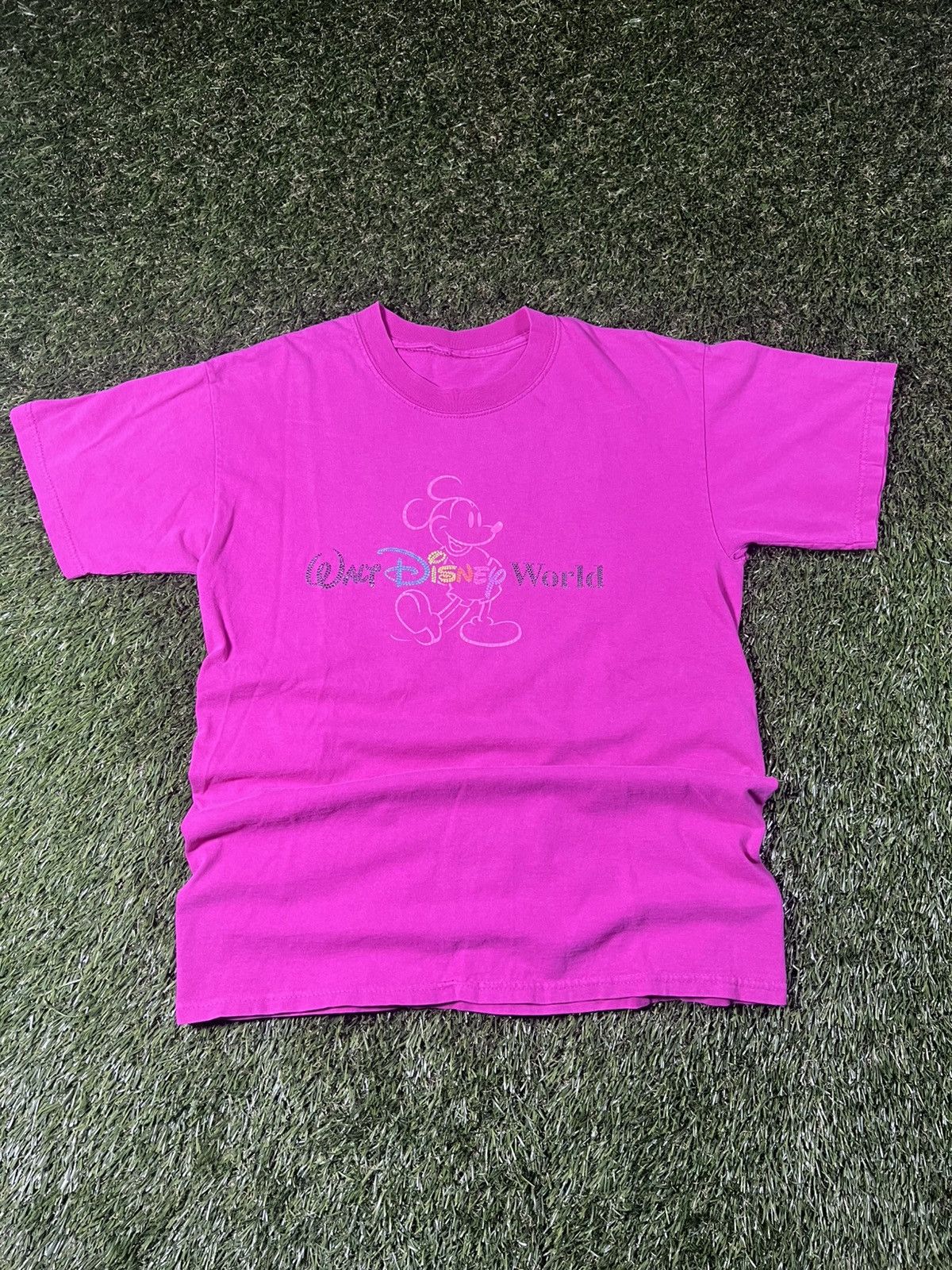 Disney Vintage 90s Hot Pink Disney World Mickey Mouse Essential Tee Size US L / EU 52-54 / 3 - 1 Thumbnail