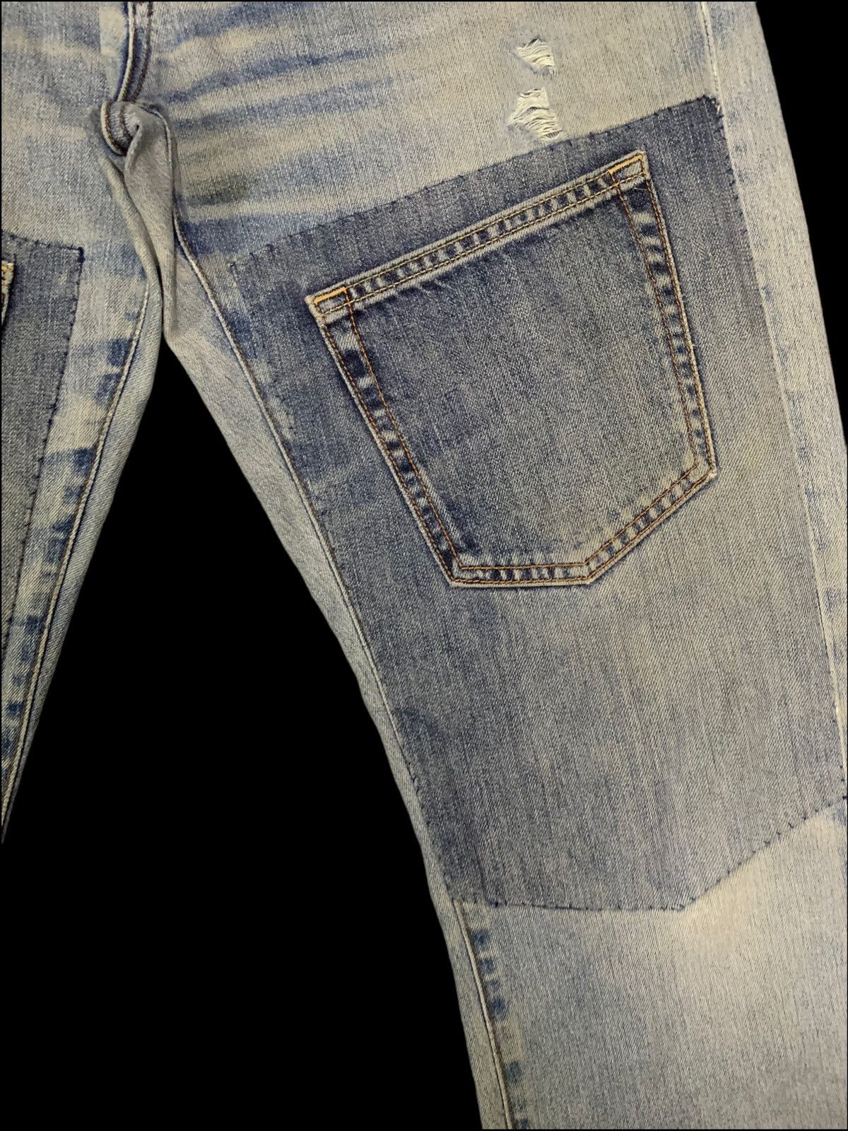 Undercover × Uniqlo Vintage Uniqlo Blue Wash Patchwork Distressed Jeans (Rework) Size US 33 - 8 Thumbnail