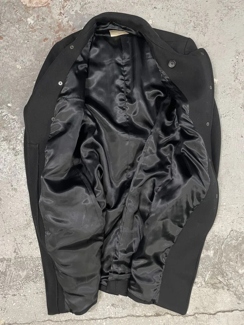 Emporio Armani × Vintage 1990s Emporio Armani Asymmetrical Black Wool Trench Coat Size US M / EU 48-50 / 2 - 4 Thumbnail