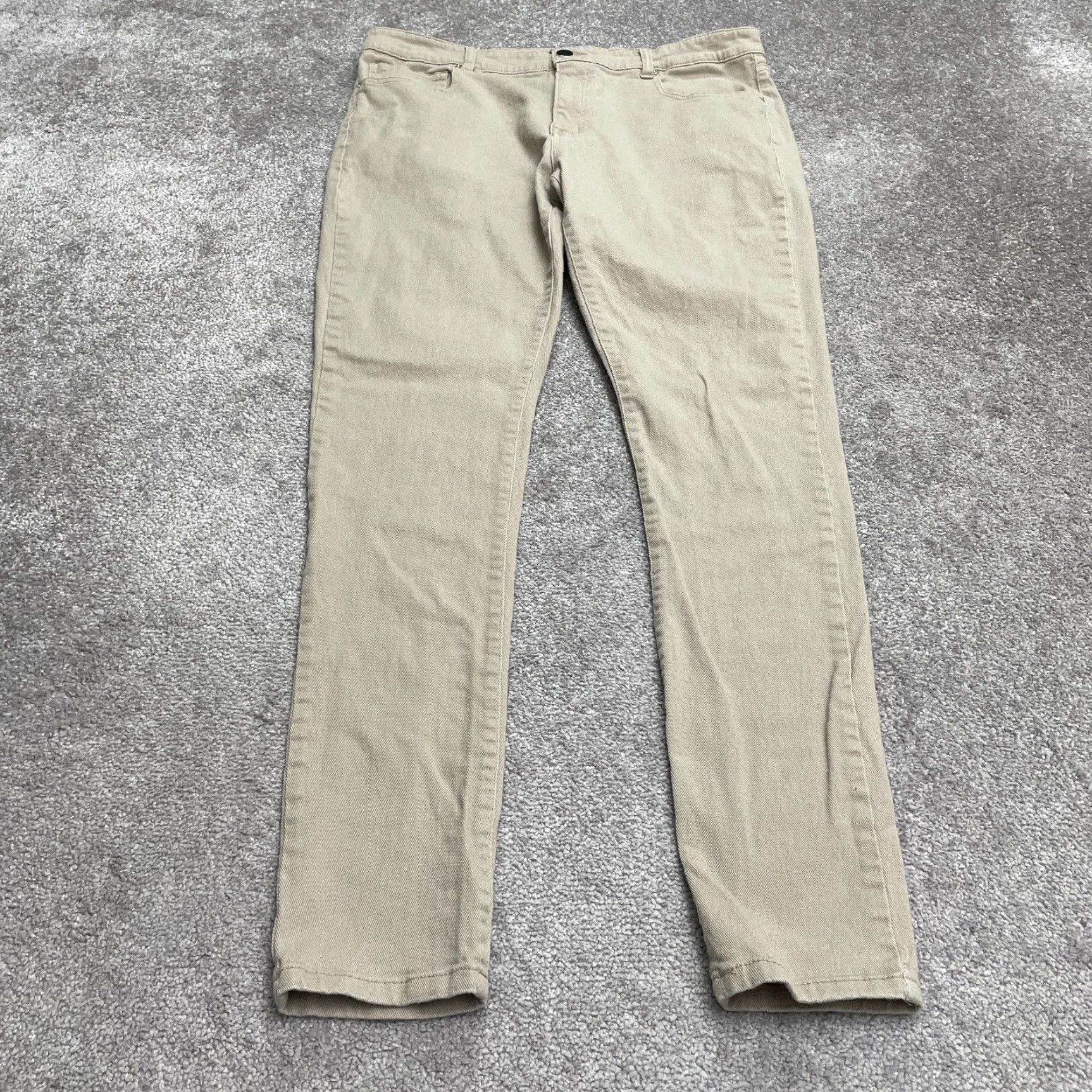 Denime Nova Jeans Mens 38 Skinny Denim Mid Rise 5-Pocket Brown Khaki Cotton Blend Stretch Casual 32.5 Inseam Regular Rise City USA Designer NOVA Size US 38 / EU 54 - 2 Thumbnail