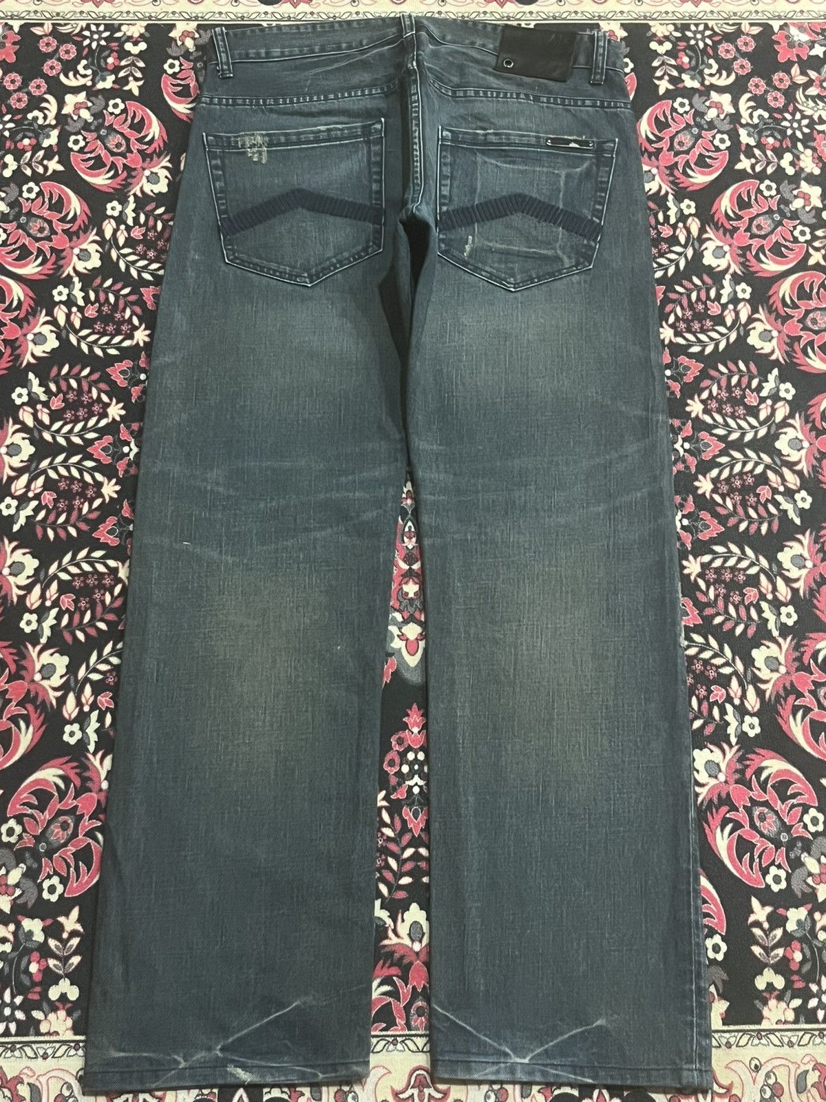Armani Armani Exchange Dark Whisker Washed Straight Leg Jeans Size US 31 - 2 Thumbnail
