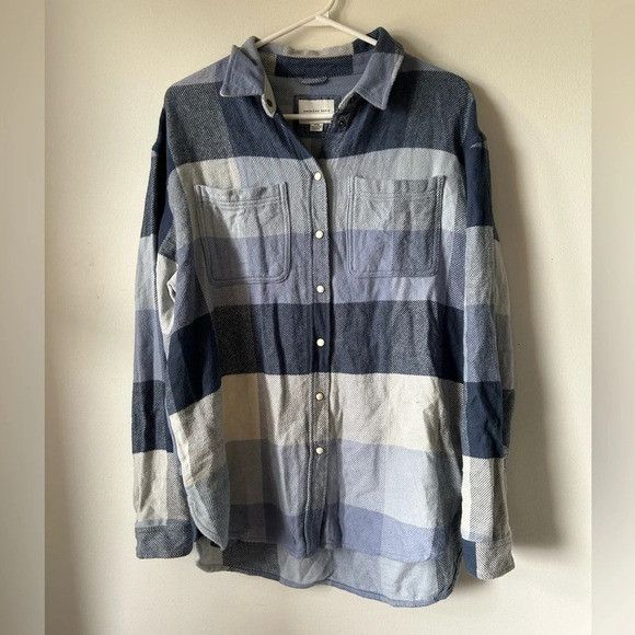 American Eagle Outfitters American Eagle Blue Flannel Size S / US 4 / IT 40 - 1 Thumbnail
