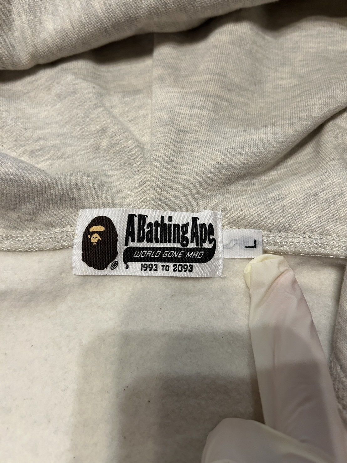 Bape Bape Gray Ivory Baby Milo College Zip Hoodie Size US L / EU 52-54 / 3 - 4 Thumbnail