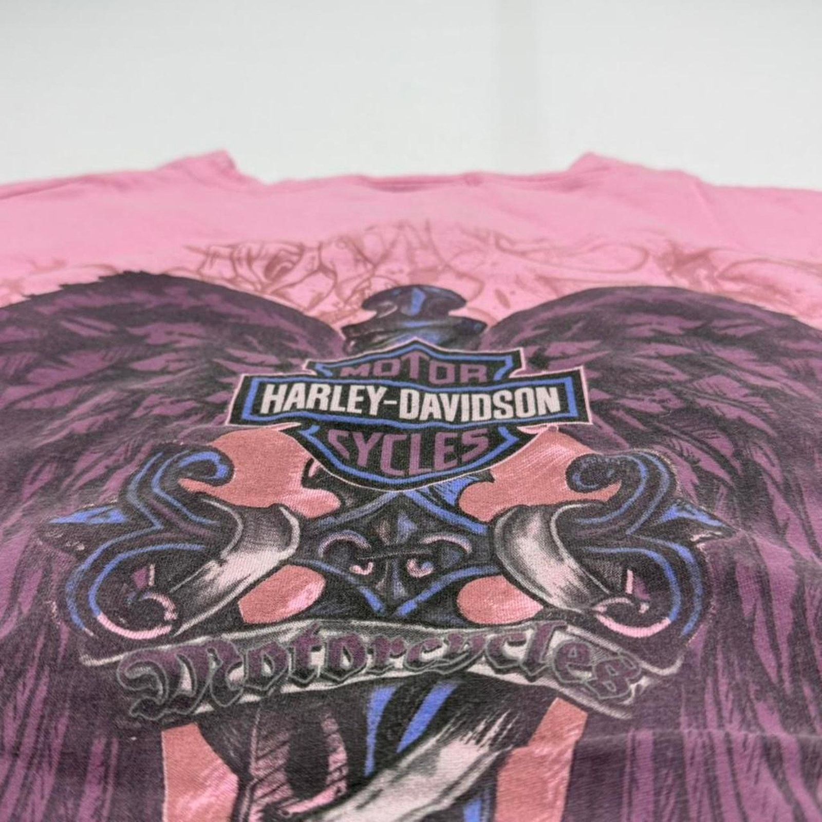 Harley Davidson Harley Davidson Pink Gothic 100% Cotton Fitted Full Size M Size M / US 6-8 / IT 42-44 - 3 Thumbnail