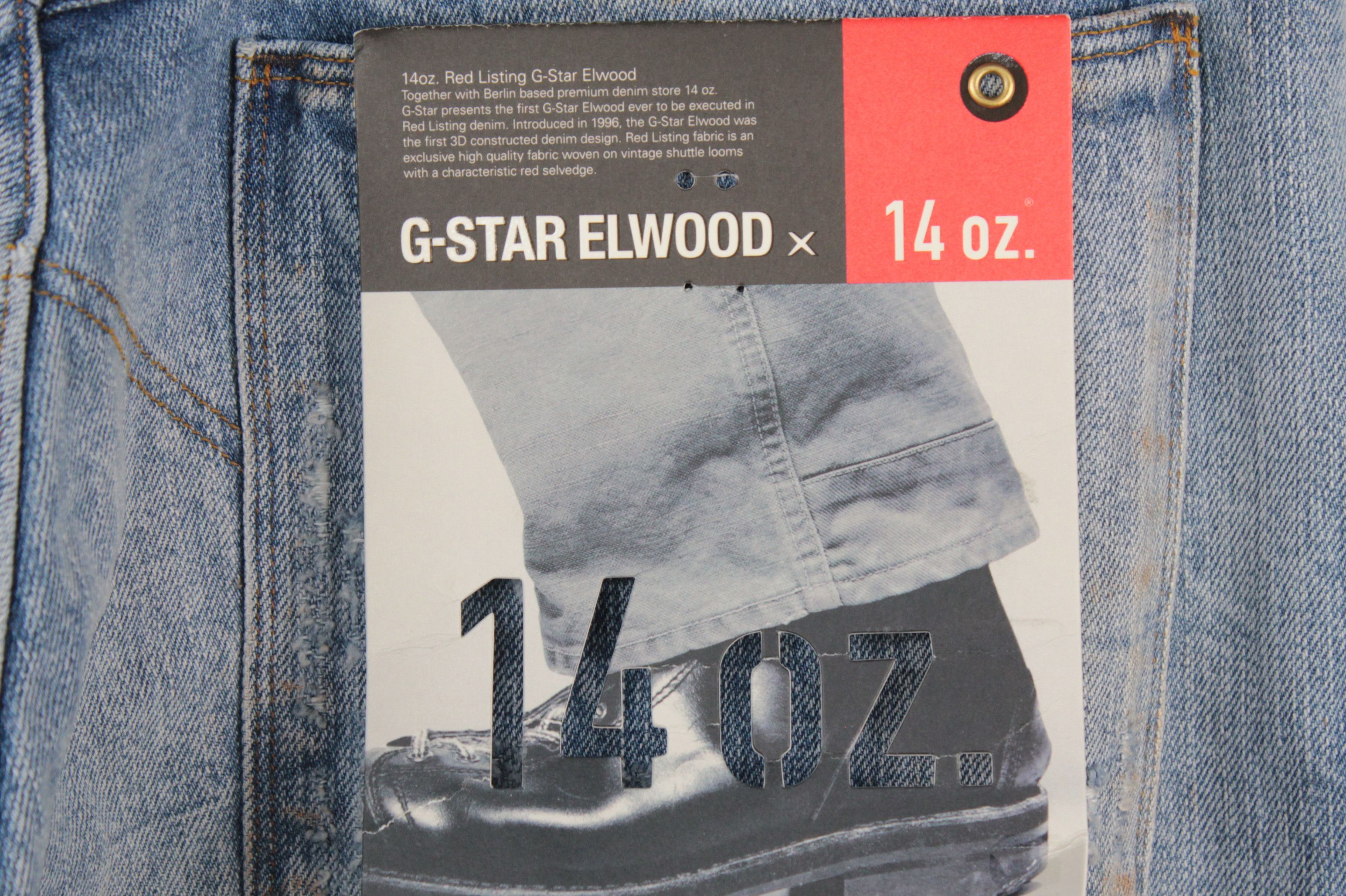 G-Star RARE G-Star 5620 Elwood x 14OZ Red Listing Denim Limited Size US 33 - 8 Thumbnail