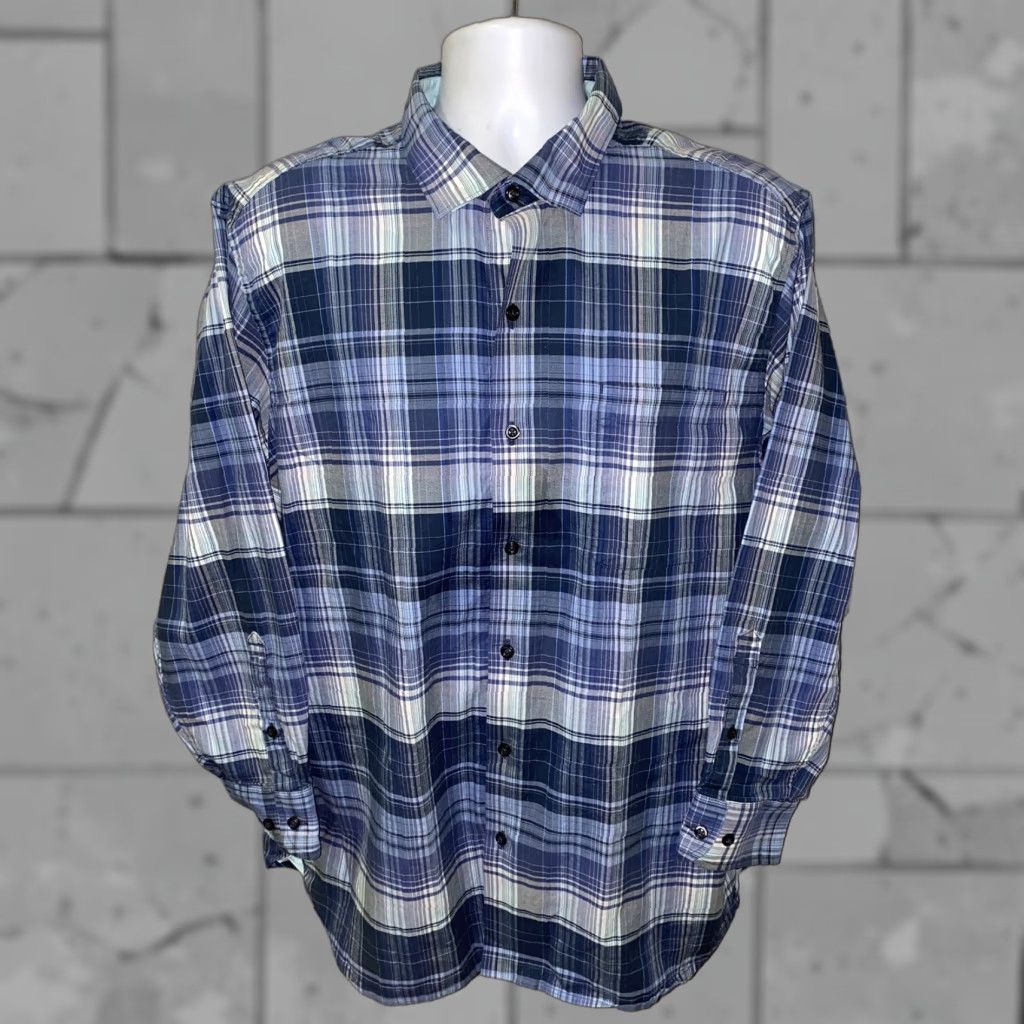 Tommy Bahama Tommy Bahama Shirt Mens XL Button-Up Blue Plaid Long Sleeve Button Front Collared Regular Size US XL / EU 56 / 4 - 1 Thumbnail