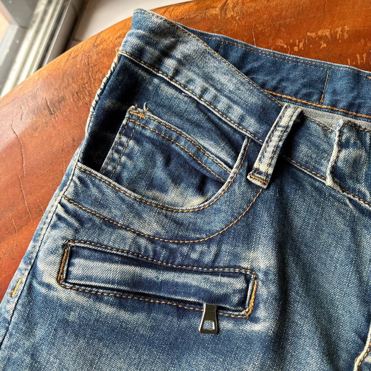 Balmain Balmain Biker Blue Washed Jeans Pants Size US 31 - 8 Thumbnail