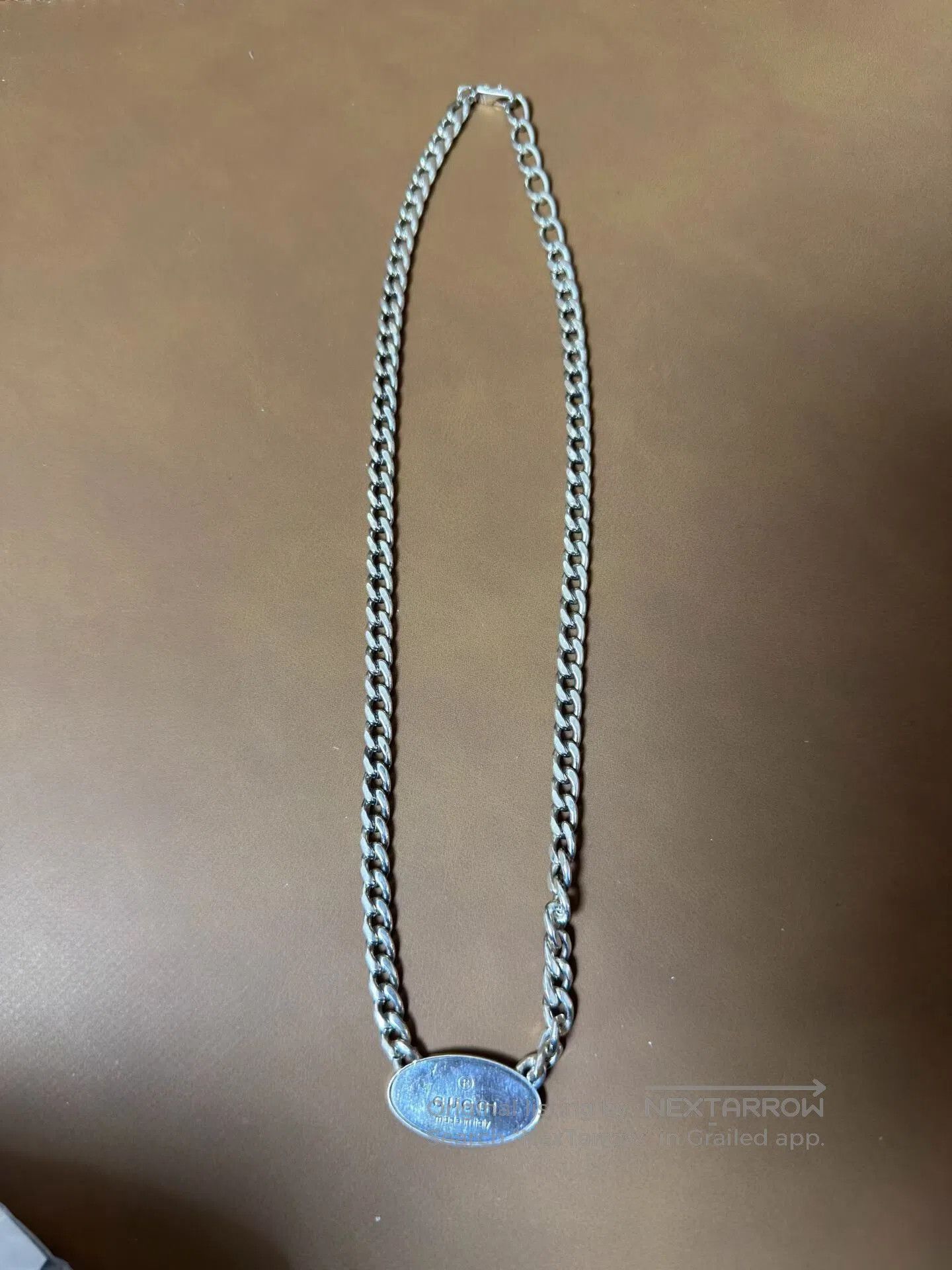 Gucci Guicci Pendant logo chain 925 silver necklace| Size ONE SIZE - 1 Thumbnail