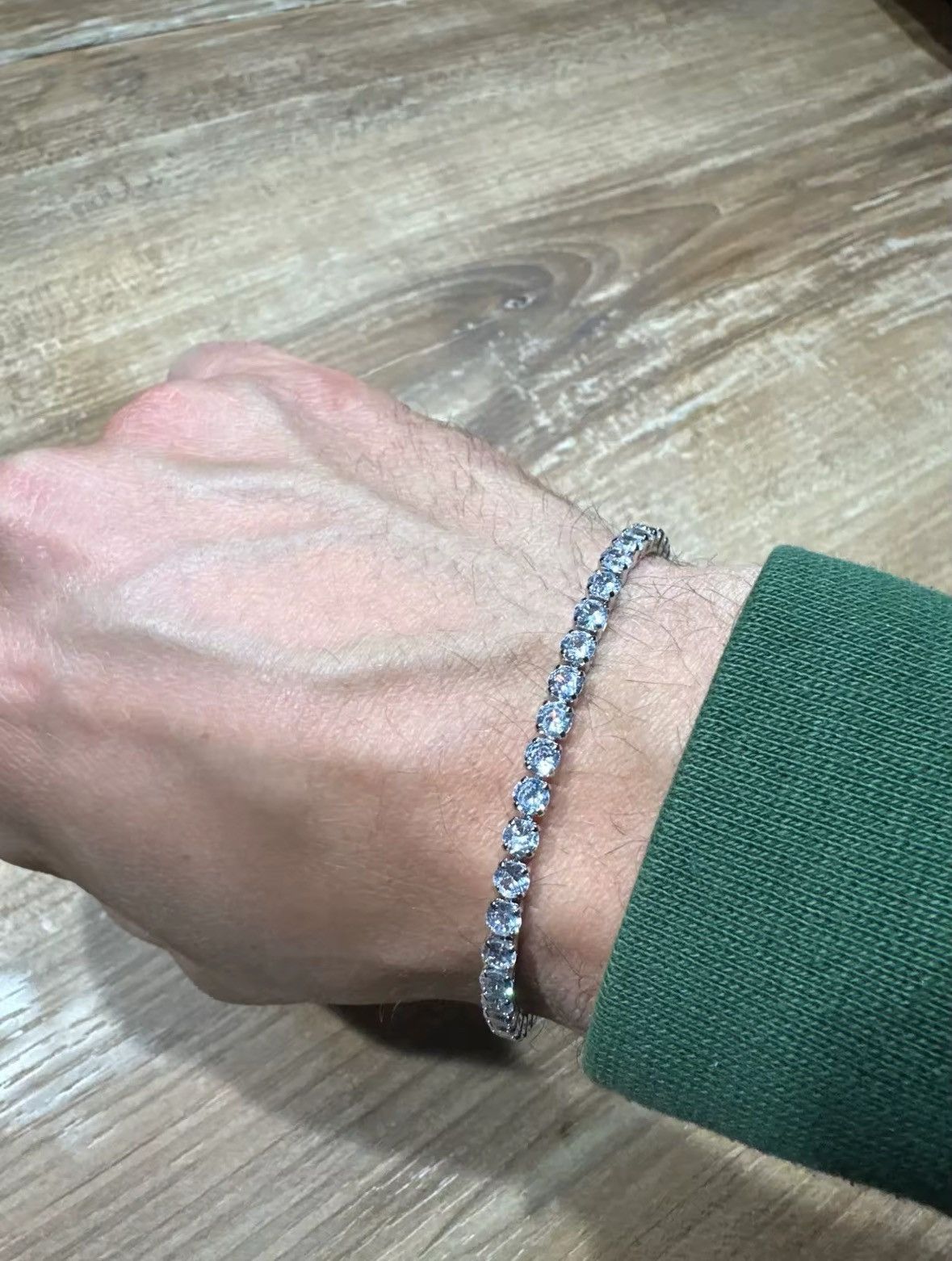 Other Elegant Silver Tennis Bracelet Size ONE SIZE - 2 Thumbnail