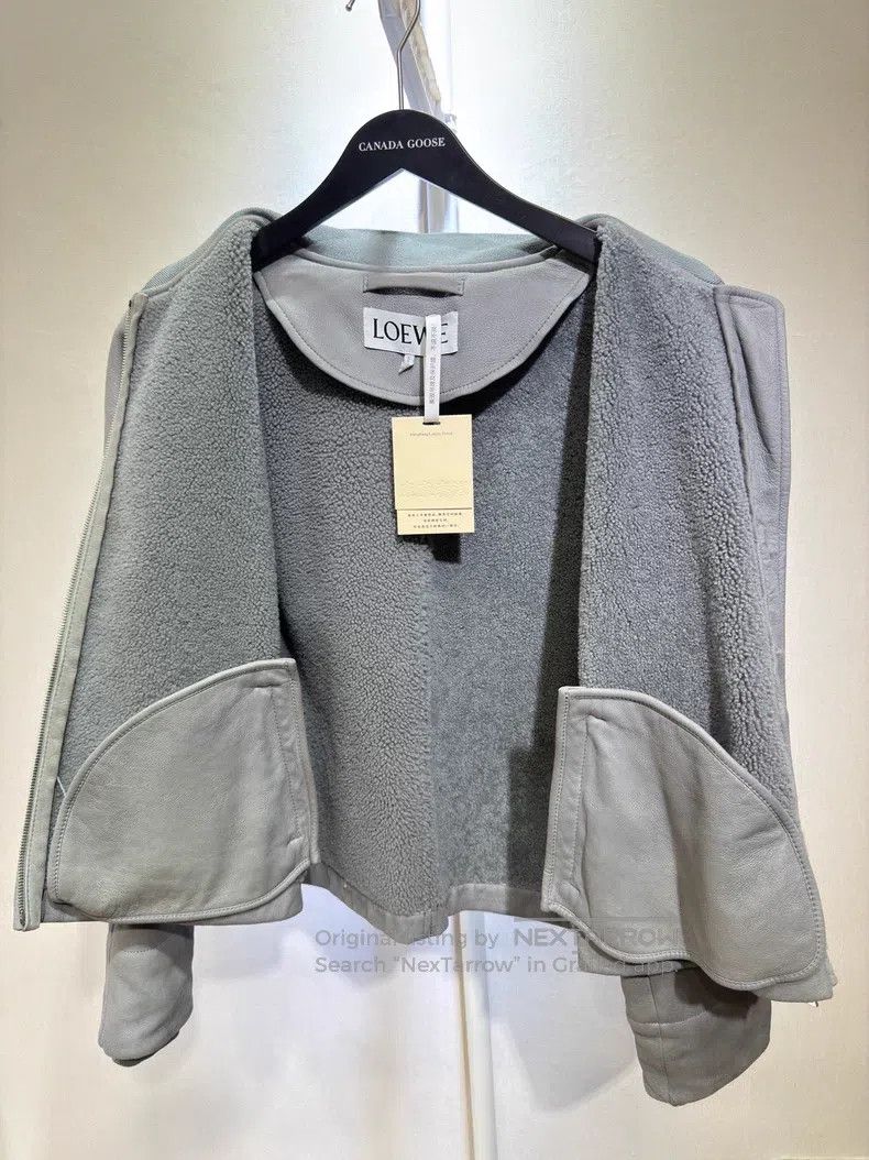 Loewe Loewe Grey fur integrated zipper jacket Size S / US 4 / IT 40 - 4 Thumbnail