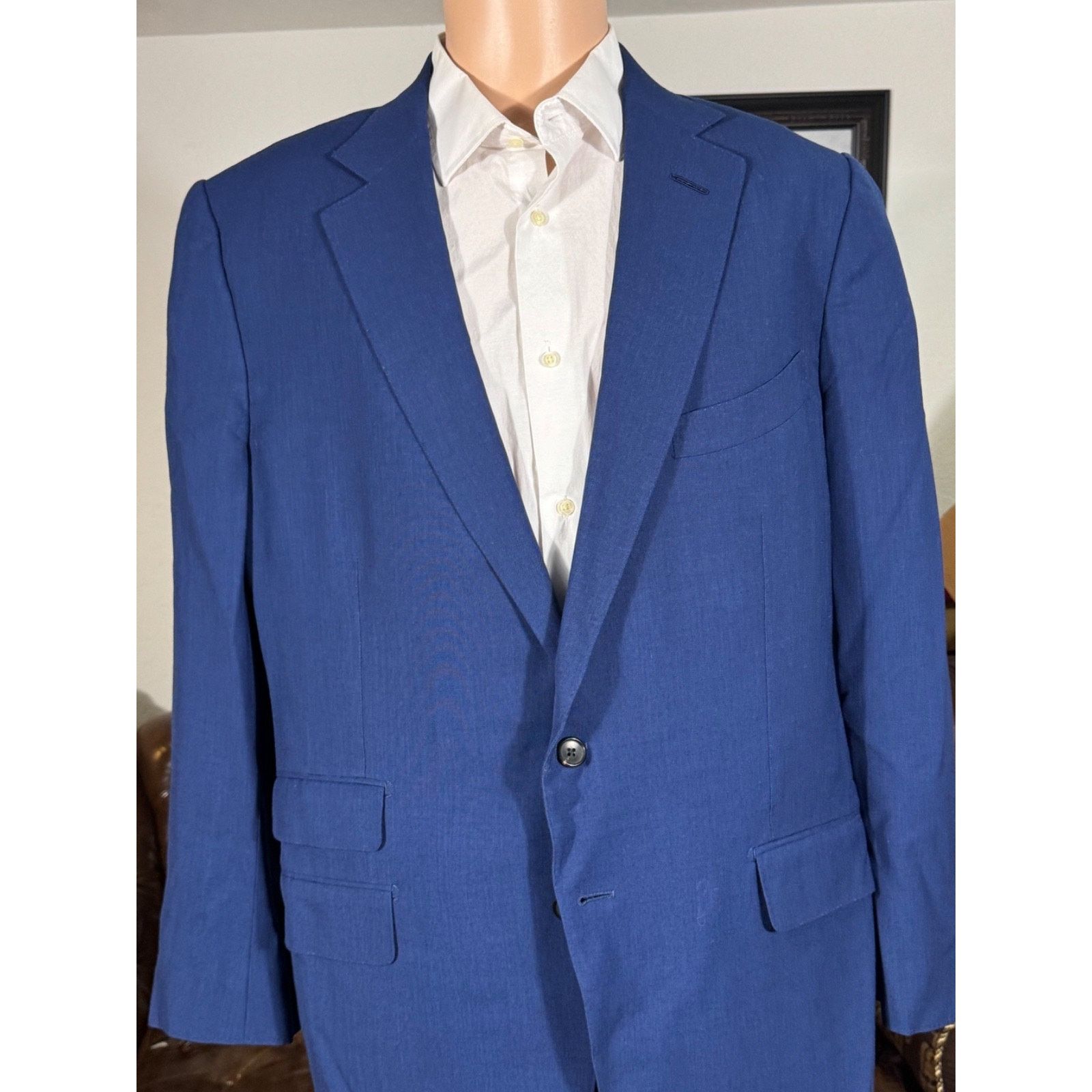 Tom Ford Tom Ford Blue Wool Notch lapel Suit Jacket Blazer 48R US 50 Size 48R - 1 Thumbnail
