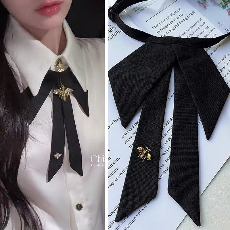 Japanese Brand × Leather College Style Black Fabric Bow Tie Size ONE SIZE - 1 Thumbnail