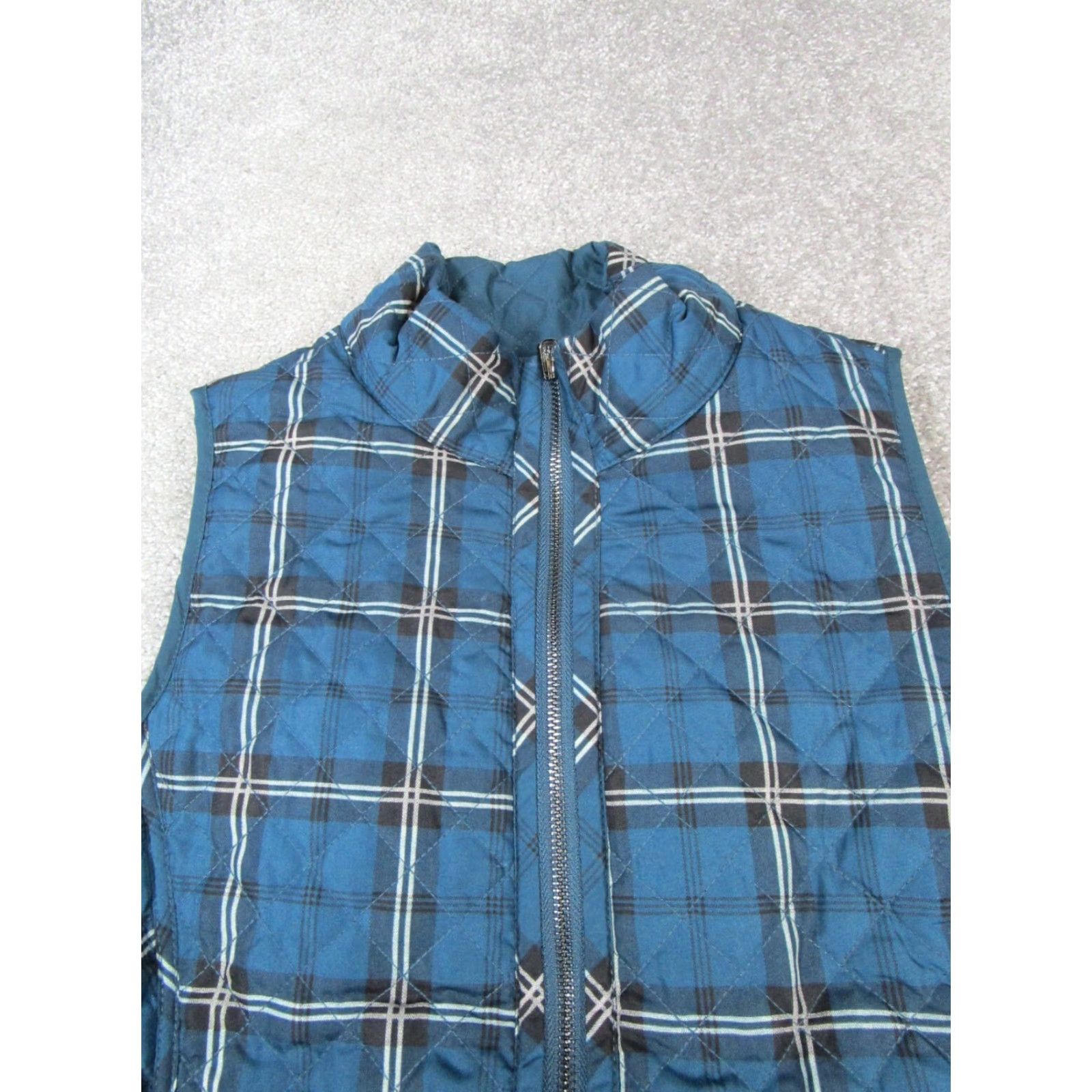 Vintage Chico's Vest Women's Small S Blue Black White Reversible Quilted Jacket Size S / US 4 / IT 40 - 6 Thumbnail