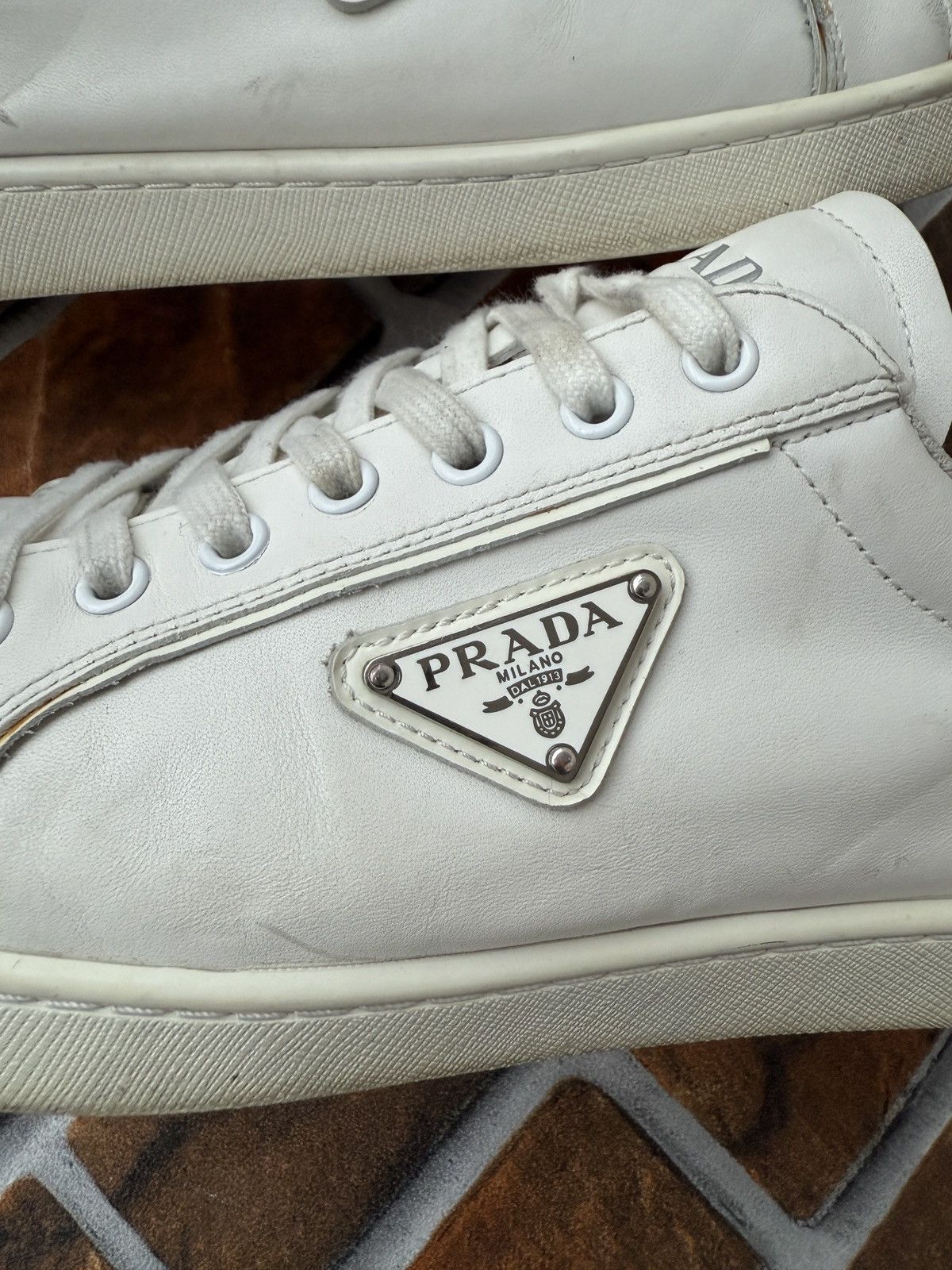 Prada ⚪️❕ downtown luxury trainers Size US 10 / EU 43 - 4 Thumbnail