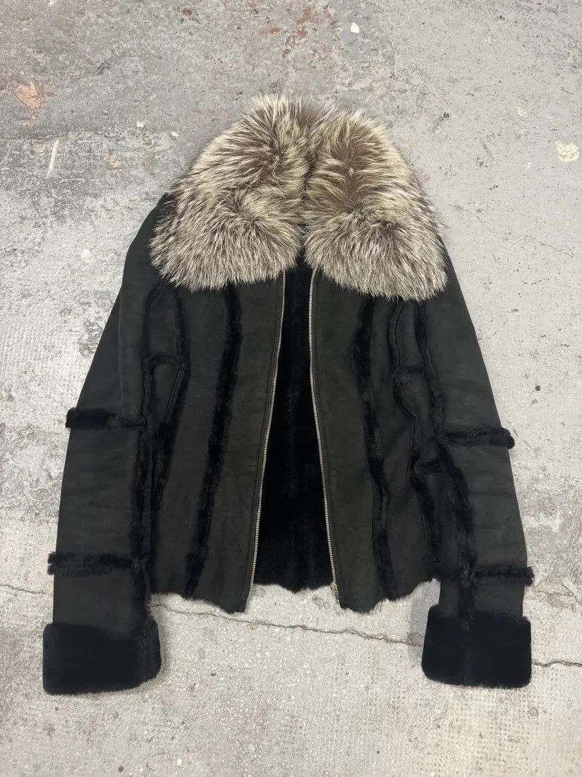 Roberto Cavalli × Vintage FW2006 Roberto Cavalli Black Fur Premium Leather Jacket Size M / US 6-8 / IT 42-44 - 4 Thumbnail