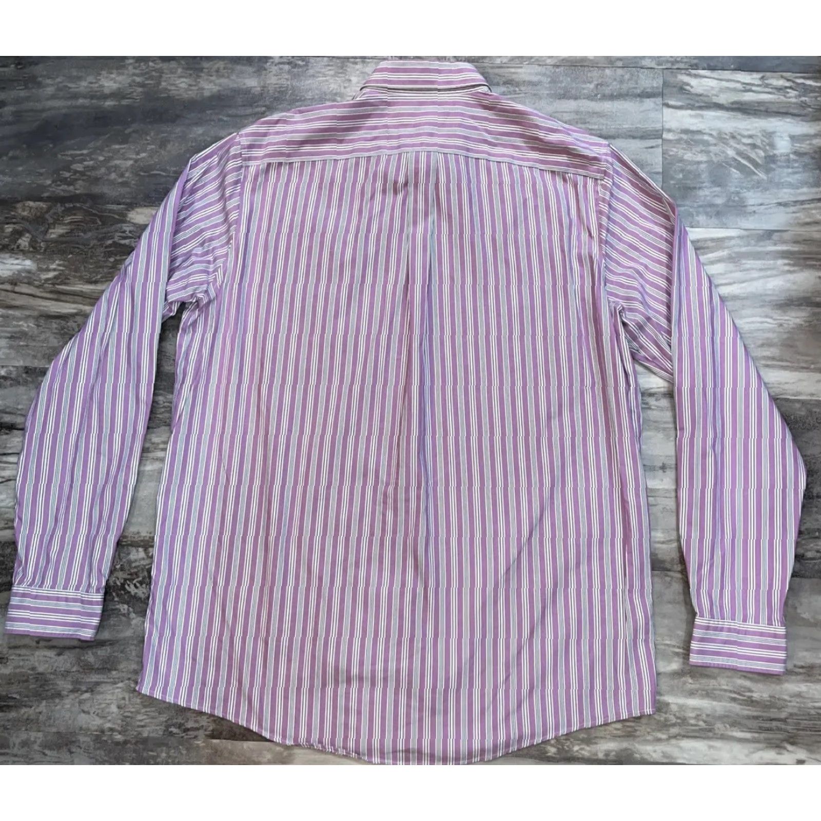 Eddie Bauer VINTAGE? No. (Ignore) Eddie Bauer Shirt Tall XL Button-Up Lavender White Striped Long Sleeve Collared Button-Down Wrinkle Resistant Men Big & Tall Size US XL / EU 56 / 4 - 2 Thumbnail