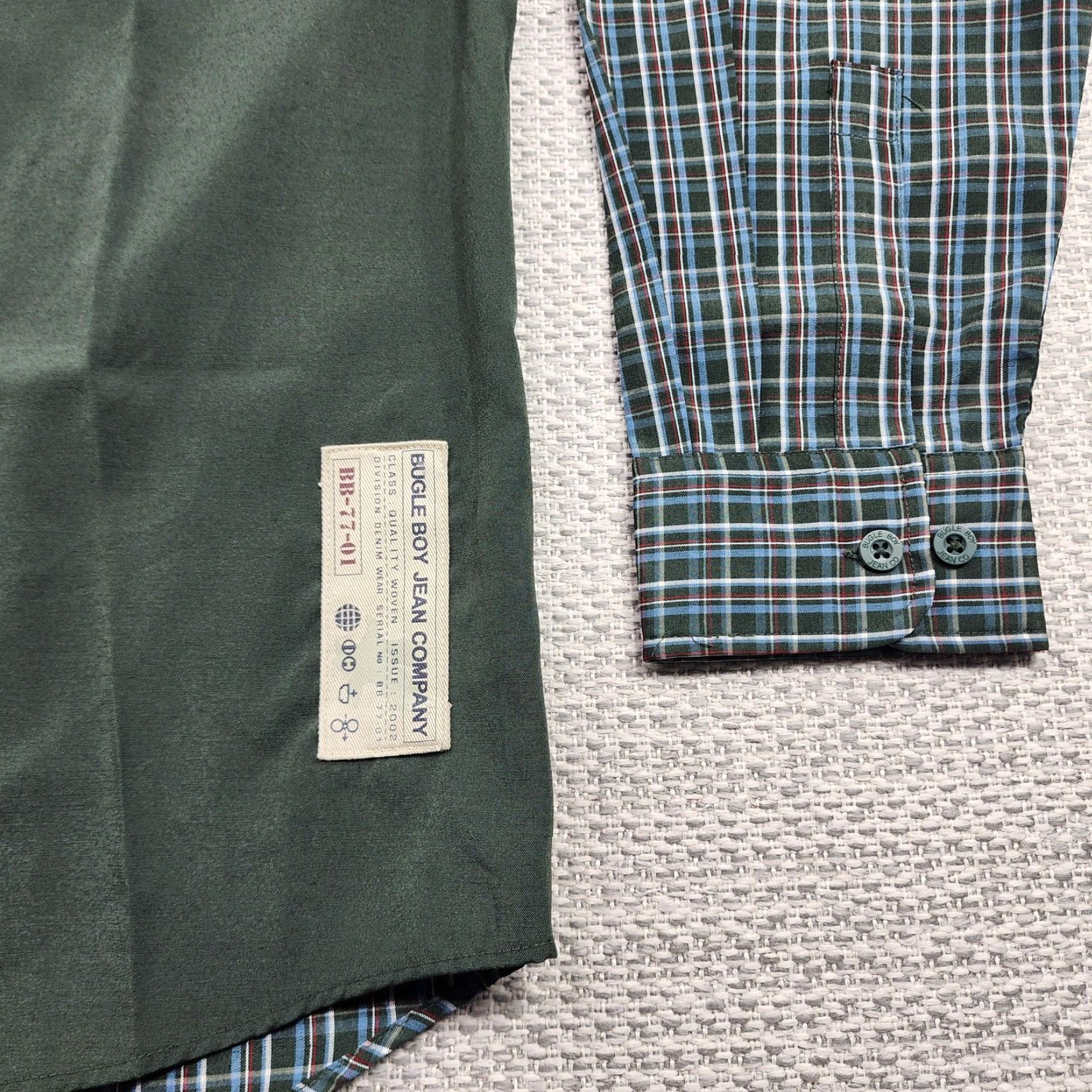 Bugle Boy VINTAGE Bugle Boy Shirt Mens M Green Plaid Long Sleeve Button-Up Utility Pockets Size US M / EU 48-50 / 2 - 2 Thumbnail