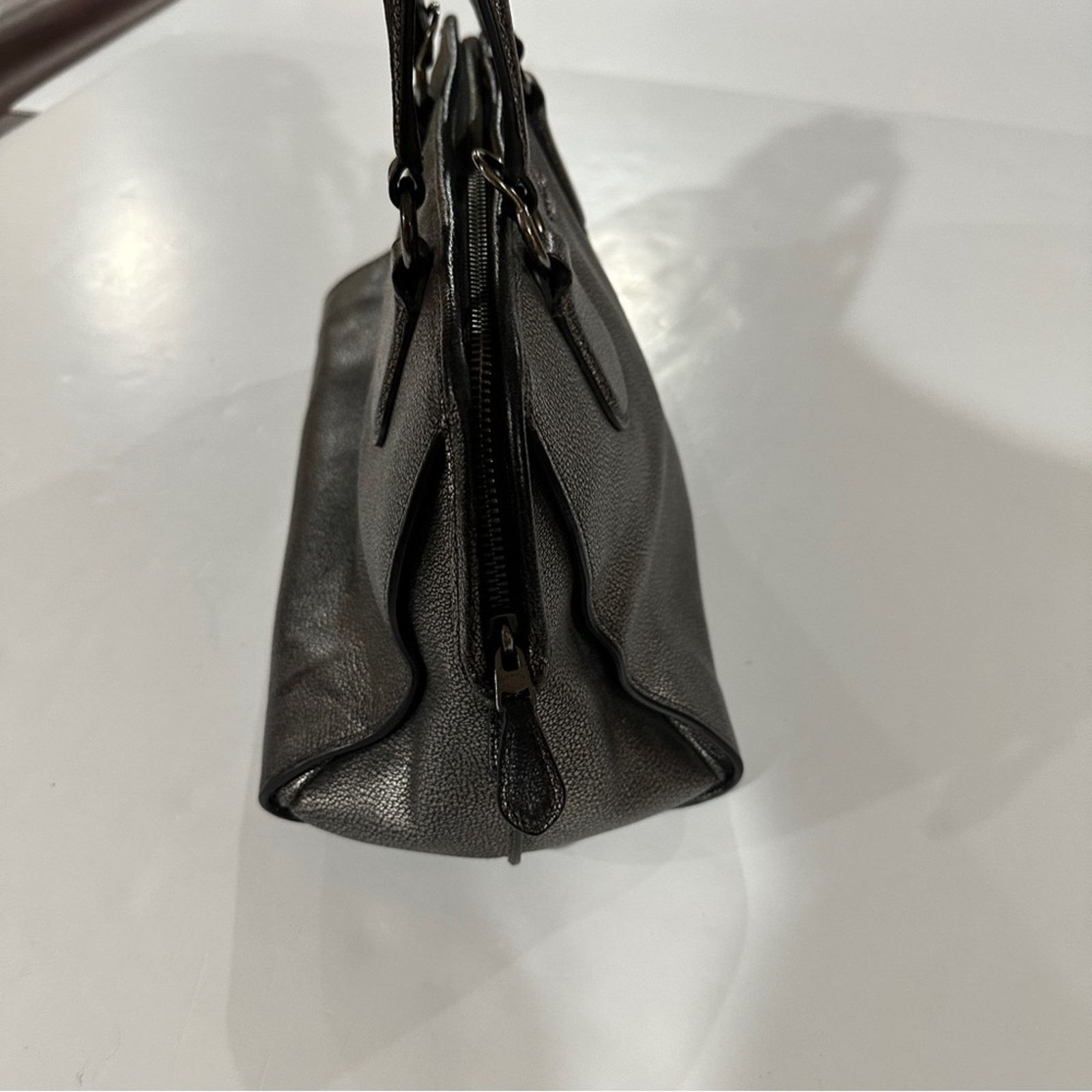 Coach Coach Nolita Gunmetal Leather Metallic Satchel Shoulder Bag Size ONE SIZE - 5 Thumbnail