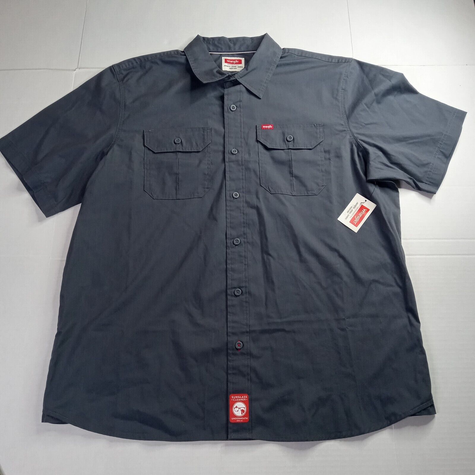 Wrangler Wrangler Shirt Men's XL XLarge Gray Relaxed Fit Pockets Size US XL / EU 56 / 4 - 1 Thumbnail