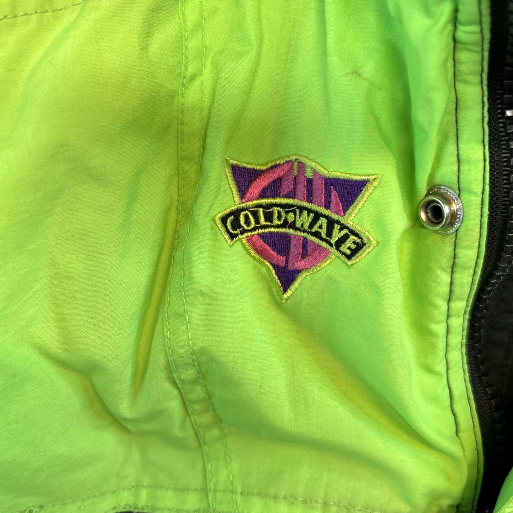 Vintage VINTAGE Cold Wave Jacket Mens M Neon Green Black Snowmobile Outdoor Winter 90s Men Jacket Winter Sports Grunge Size US M / EU 48-50 / 2 - 3 Thumbnail