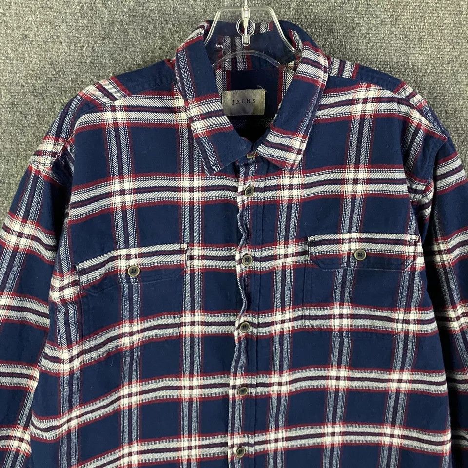 JACHS NY Jachs Flannel Shirt Men's XL Button Up Heavyweight Cotton Size US XL / EU 56 / 4 - 2 Thumbnail