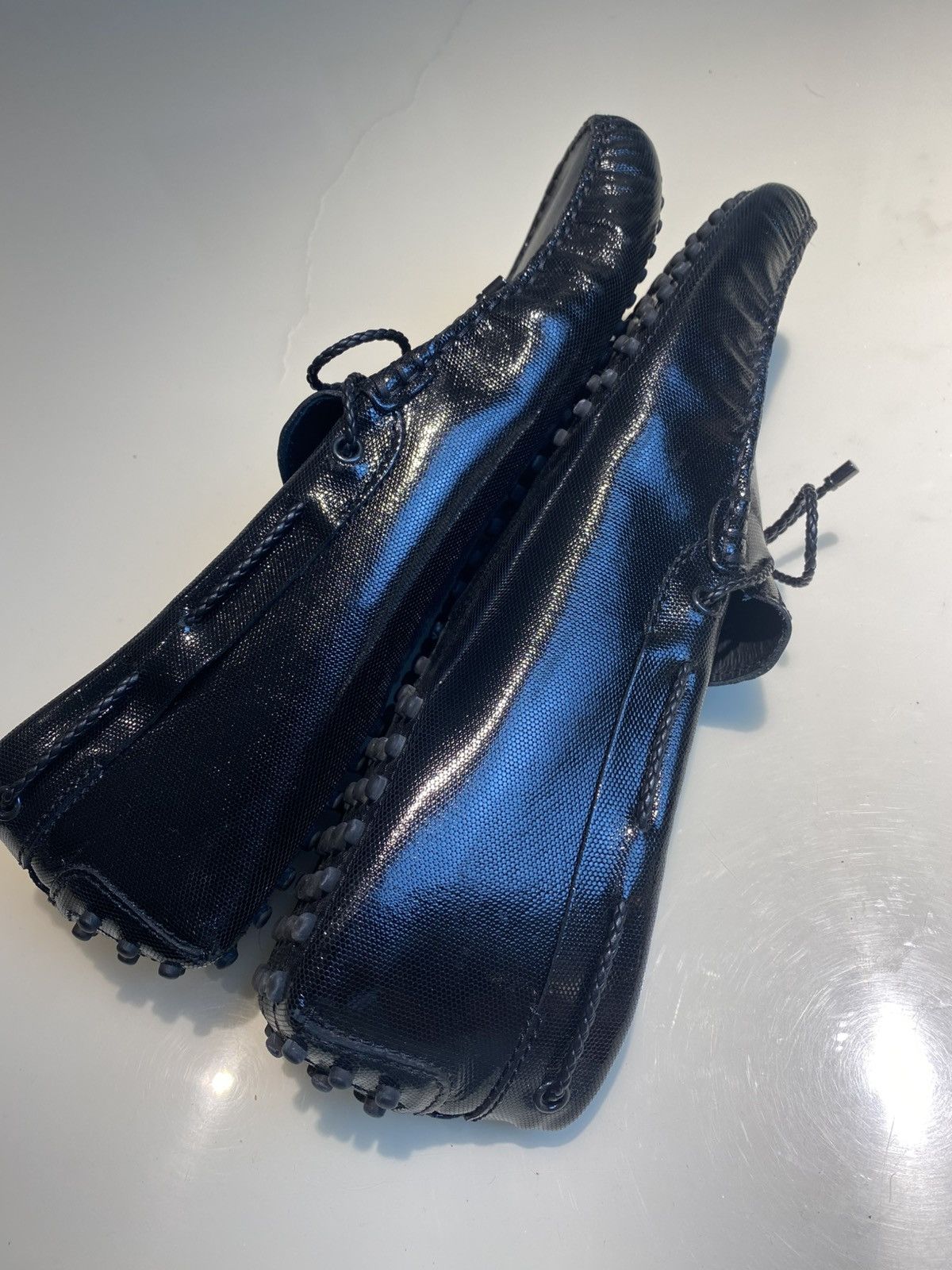 Tod's TODS TEXTURED LEATHER BOW LOAFERS Size US 10.5 / EU 43-44 - 11 Thumbnail