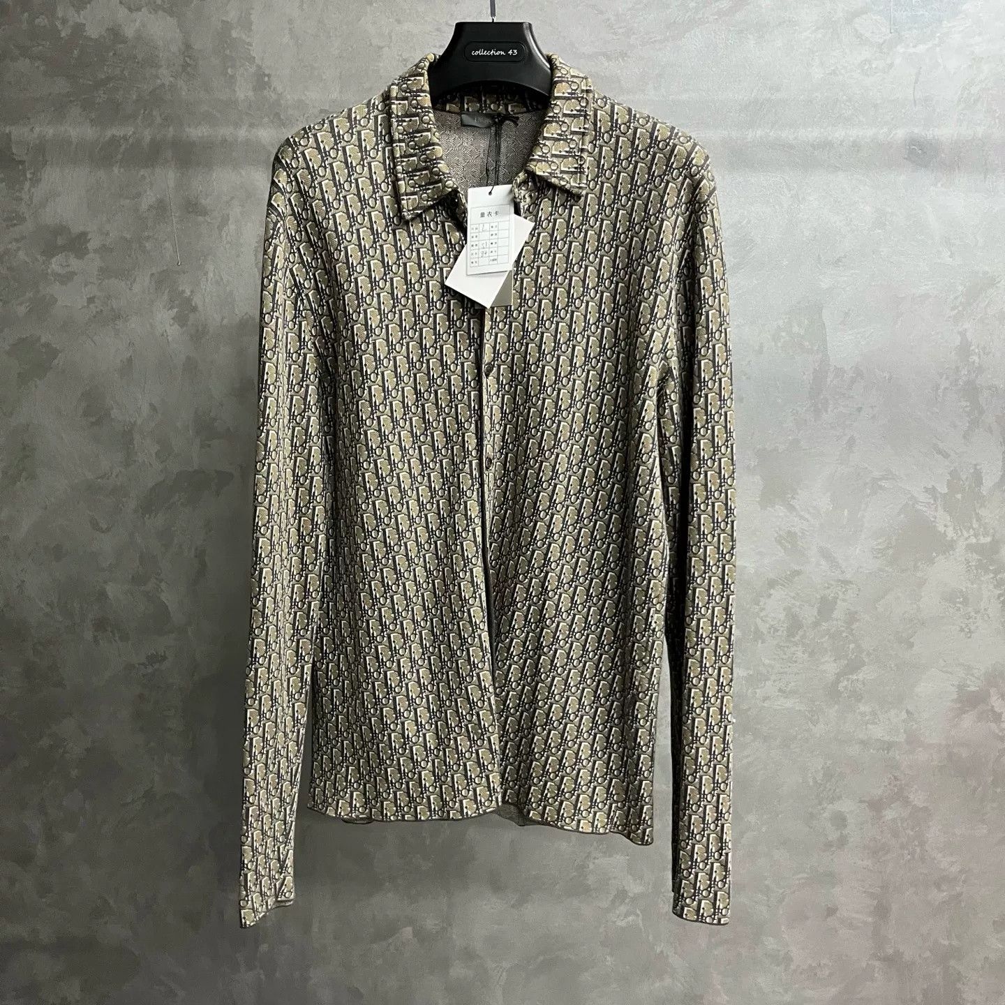 Dior Dior Beige Cotton Logo Print Long-Sleeve Shirt Size US L / EU 52-54 / 3 - 1 Thumbnail