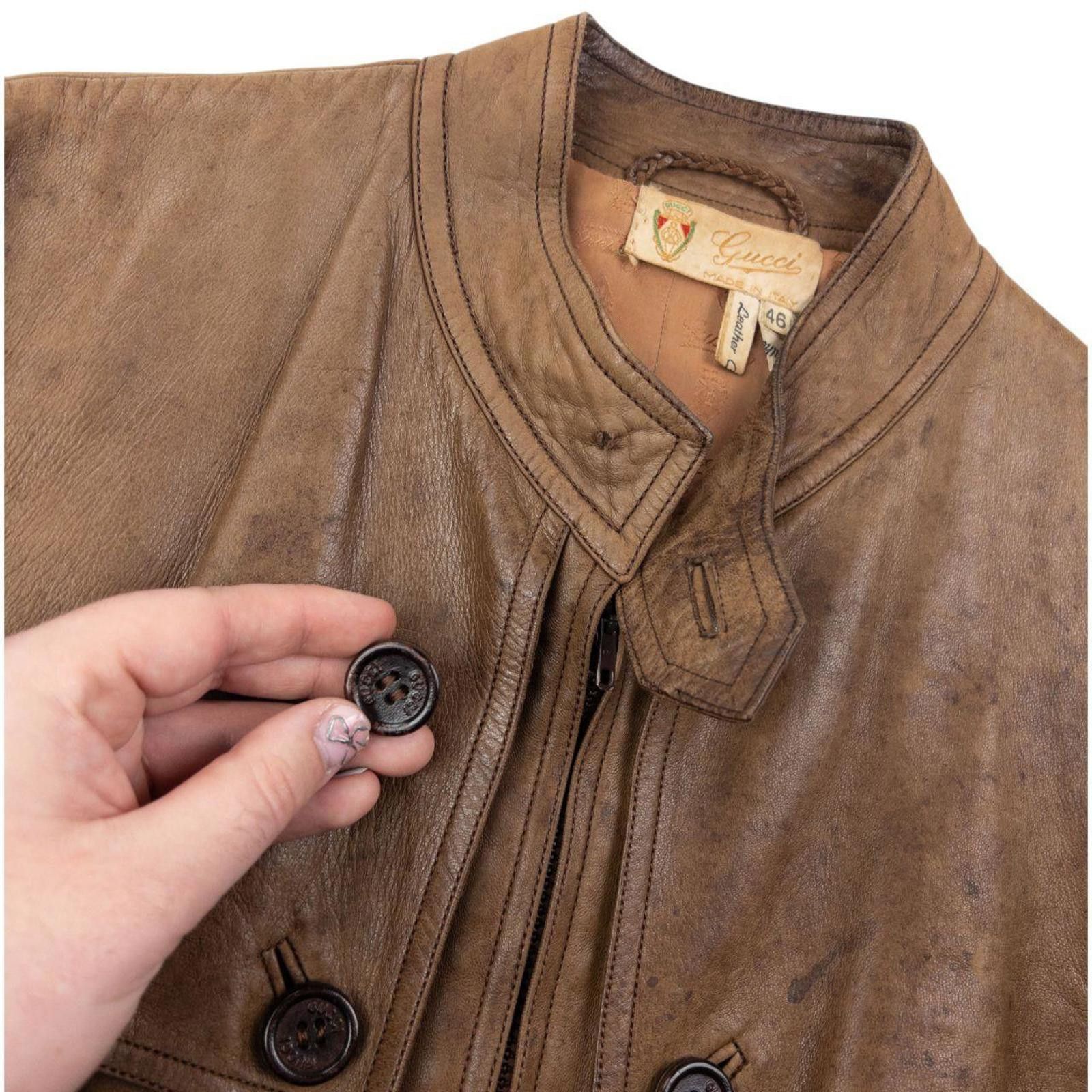 Gucci Vintage 80s Gucci Zip Up Leather Jacket Womens Size M Size US M / EU 48-50 / 2 - 7 Thumbnail