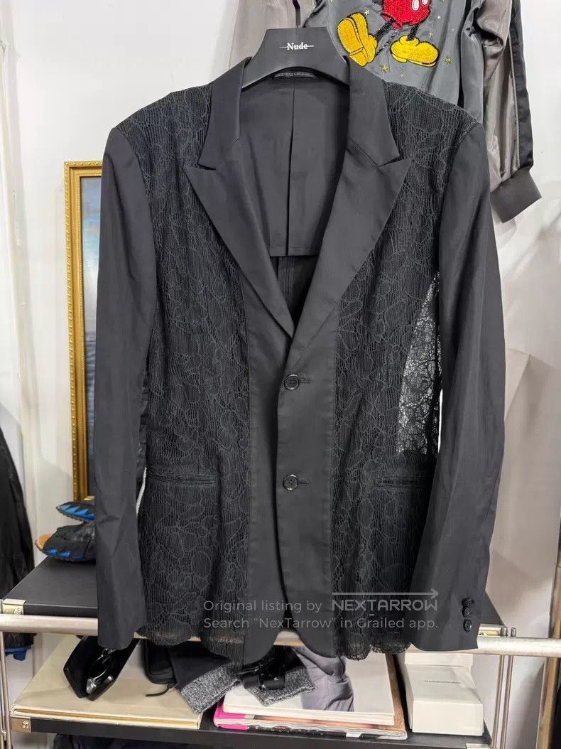 Yohji Yamamoto Yohji Yamamoto Lace Patchwork Blazer jacket Size US L / EU 52-54 / 3 - 1 Thumbnail