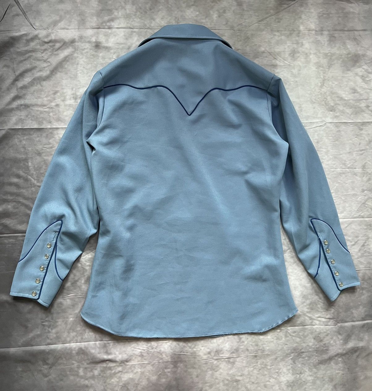 Vintage Shirt cowboy H Bar C California Ranchwear Blue Western 70s Size L / US 10 / IT 46 - 4 Thumbnail