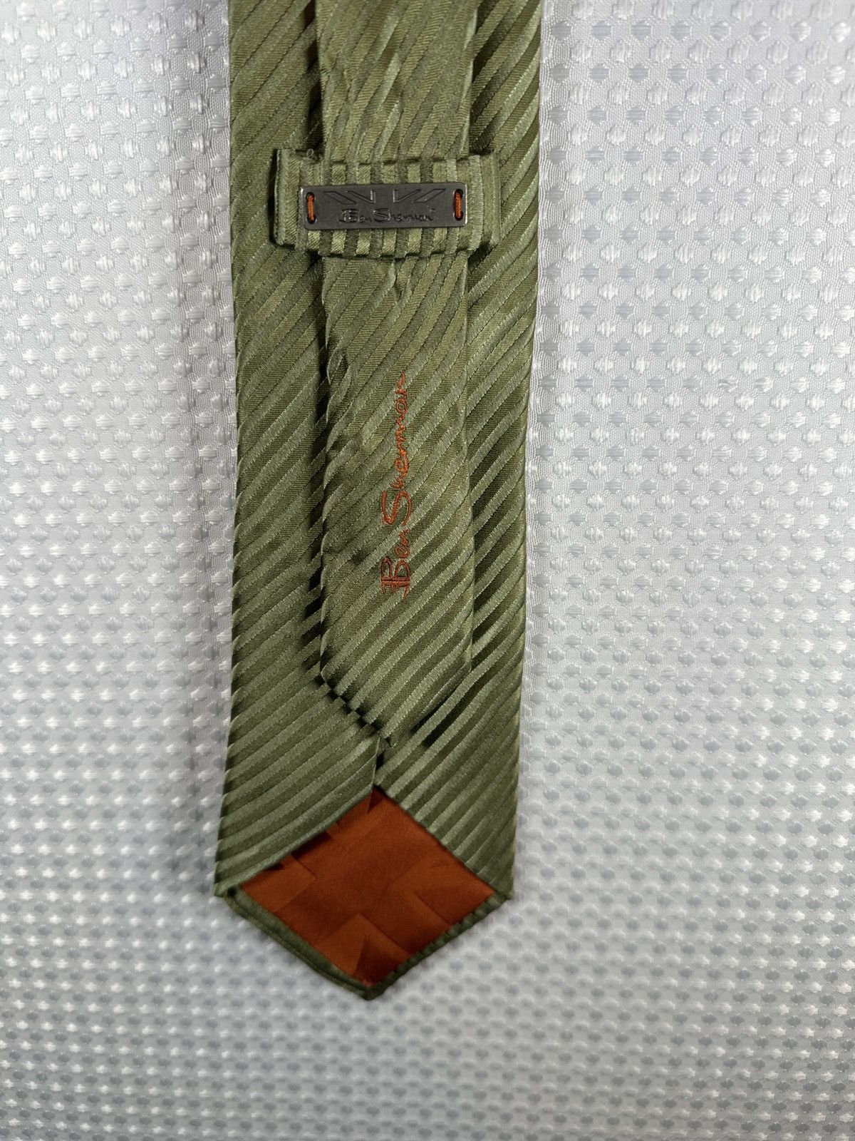 Ben Sherman Ben Sherman green striped silk tie Size ONE SIZE - 4 Thumbnail