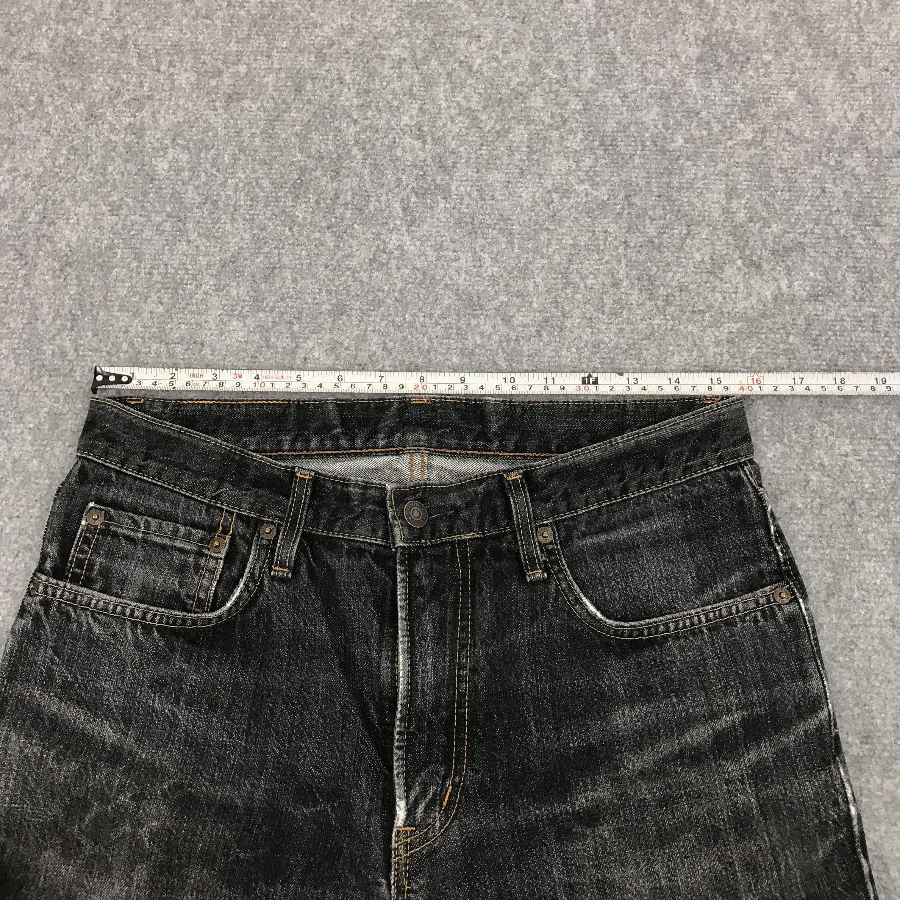 Edwin × Japanese Brand BLACK DENIM EDWIN DISTRESSED PUNK STYLE JEANS Size US 31 - 9 Thumbnail