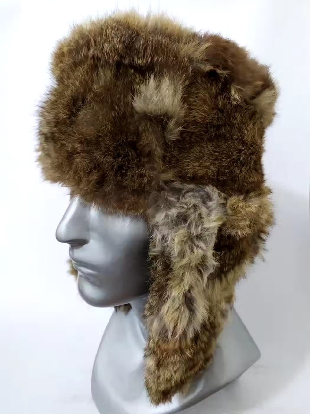 Other Luxury Vintage Soviet Army Design Real Fur Trapper Hat Size ONE SIZE - 5 Thumbnail
