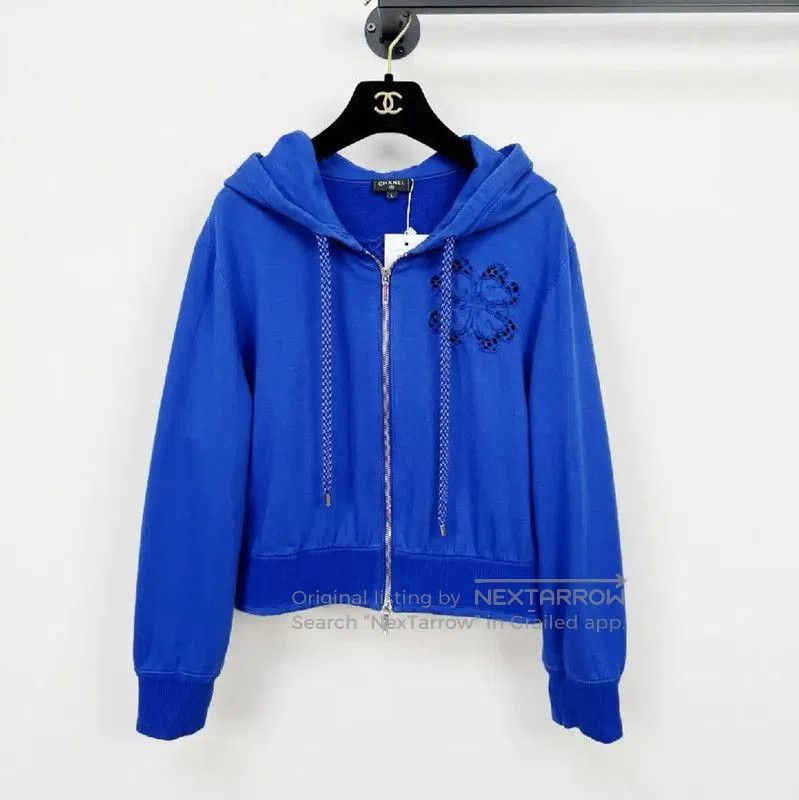 Chanel Chanel Blue Cotton Ladies Cardigan, Size L . Size L / US 10 / IT 46 - 1 Thumbnail